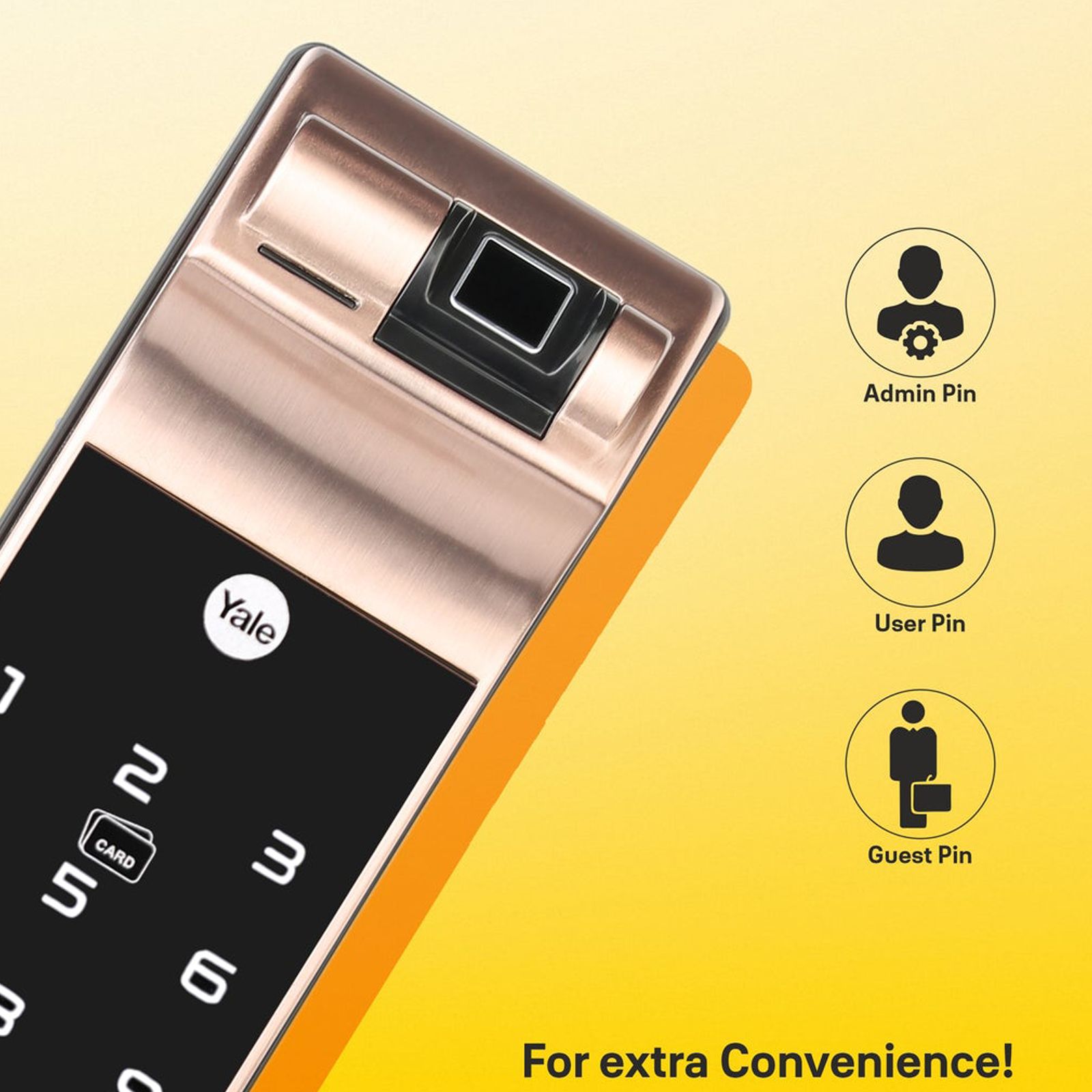 Yale RB Smart Lock For Private Space (Fingerprint Scanner, YDM 7116A, Red Bronze)_4