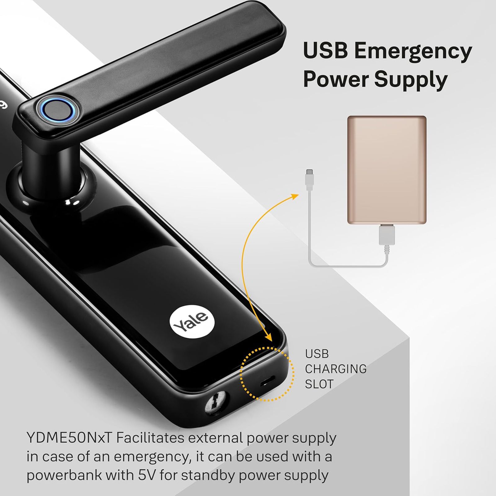 Yale Smart Digital Lock For Private Space (Smart Keypad, YDME 50 NxT, Black)_9