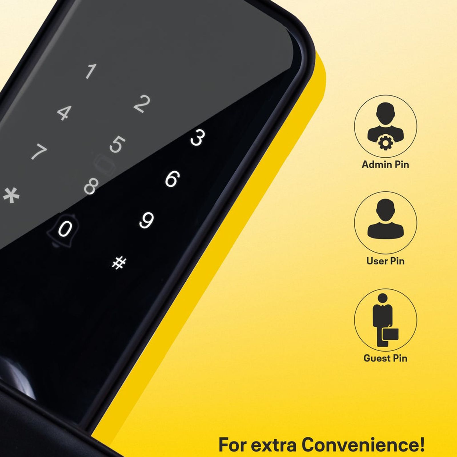 Yale Smart Digital Lock For Private Space (Smart Keypad, YDME 50 NxT, Black)_4