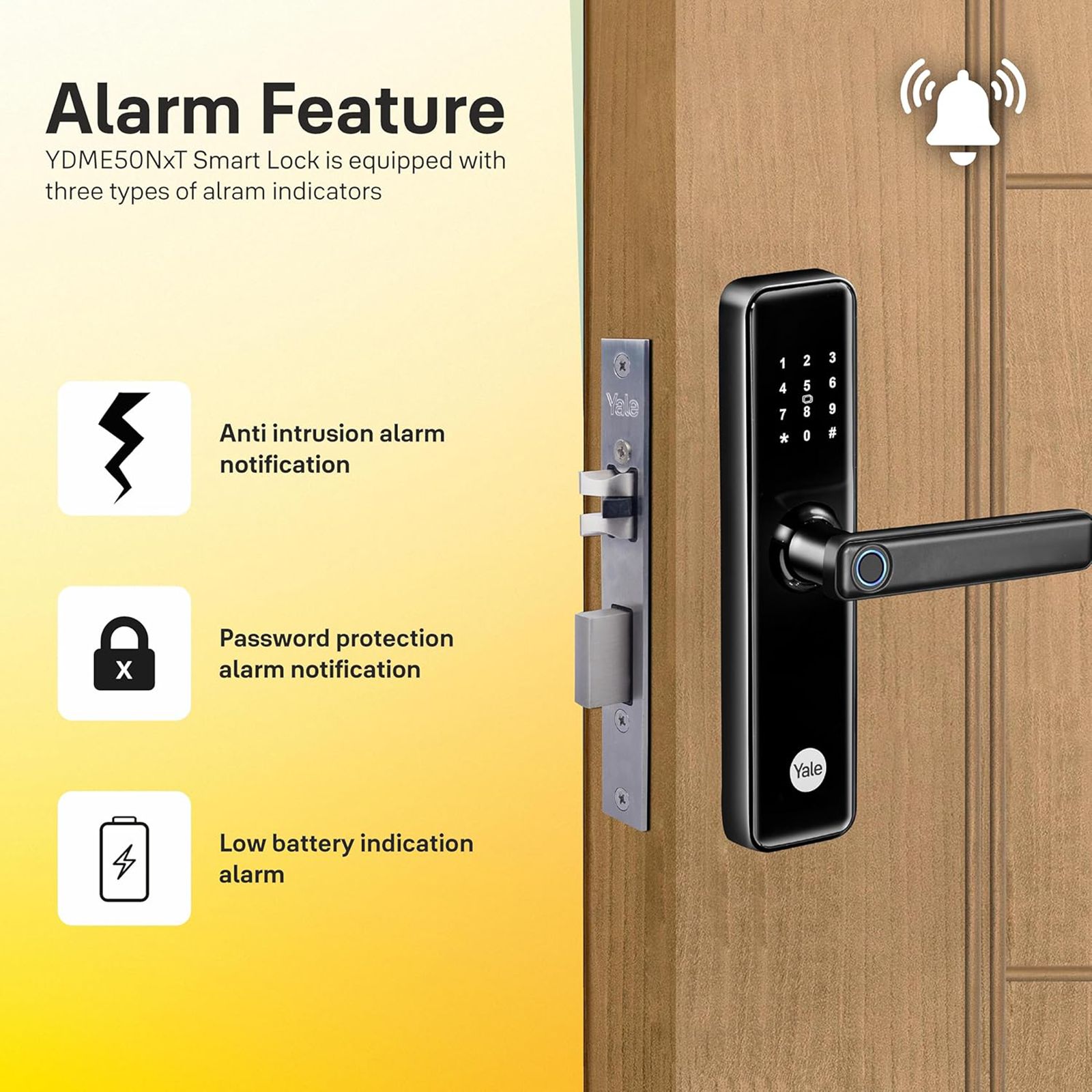 Yale Smart Digital Lock For Private Space (Smart Keypad, YDME 50 NxT, Black)_8