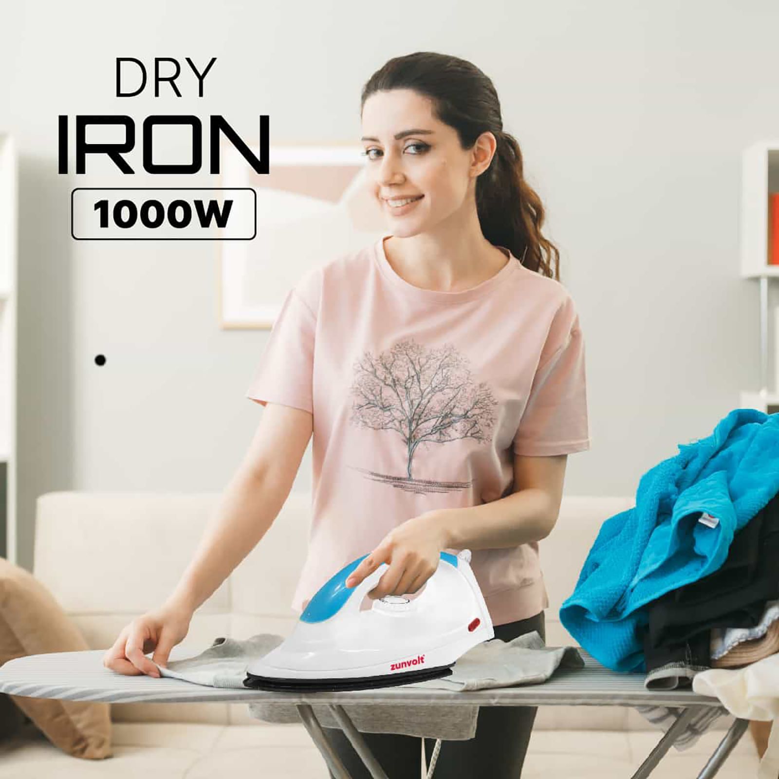 Zunpulse ZunVolt 1000 Watts Dry Iron (Auto Temperature Control, Blue)_4