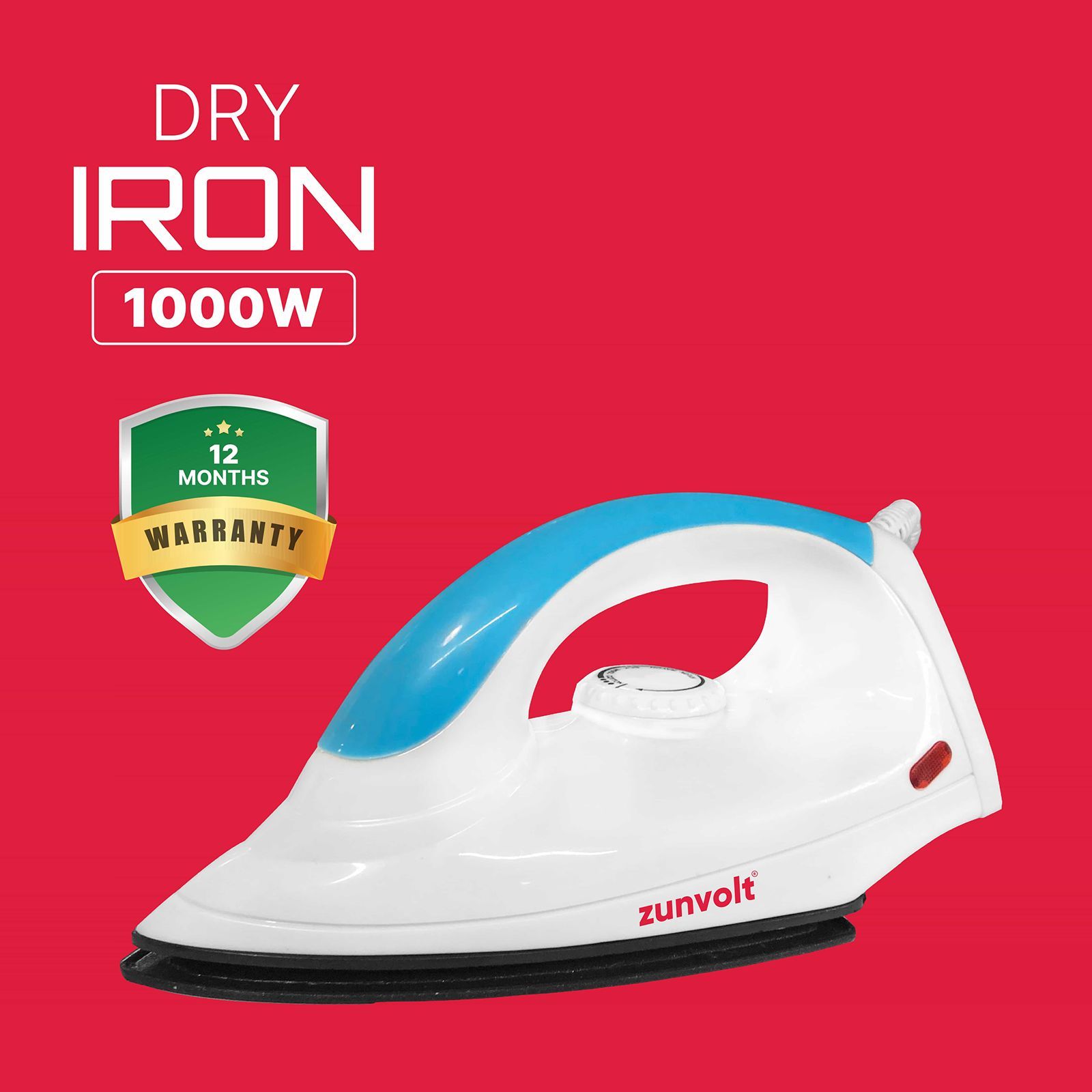 Zunpulse ZunVolt 1000 Watts Dry Iron (Auto Temperature Control, Blue)_7