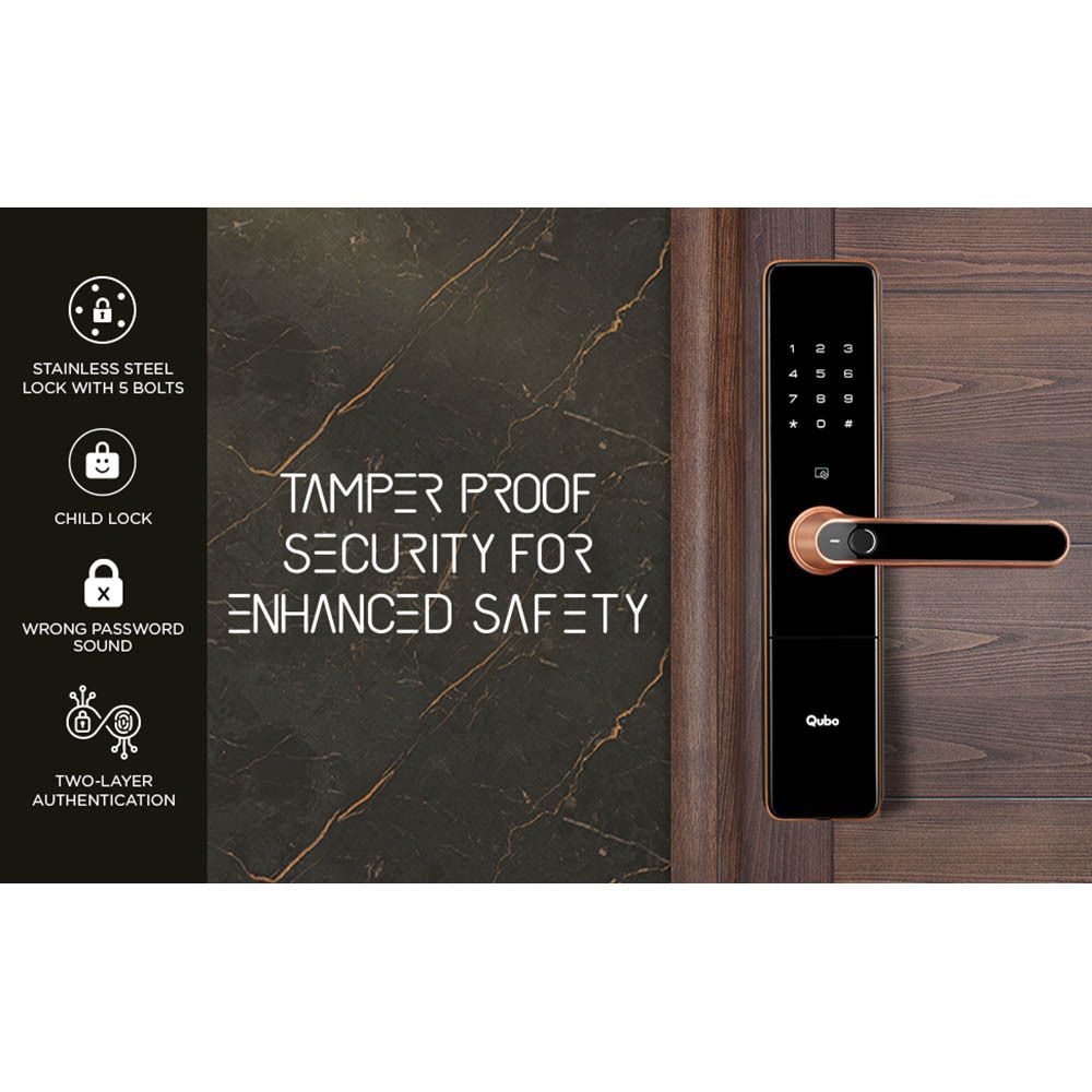 Qubo Smart Door Lock (Voice Assistant, OC-HLM01CU1, Copper)_8
