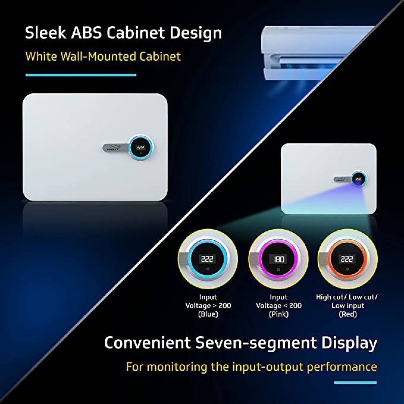 V-Guard 15 Amps Voltage Stabilizer For 2T Air Conditioner (135 - 280 V, Fail Safe Circuit Protection, VWI 500, White)_3