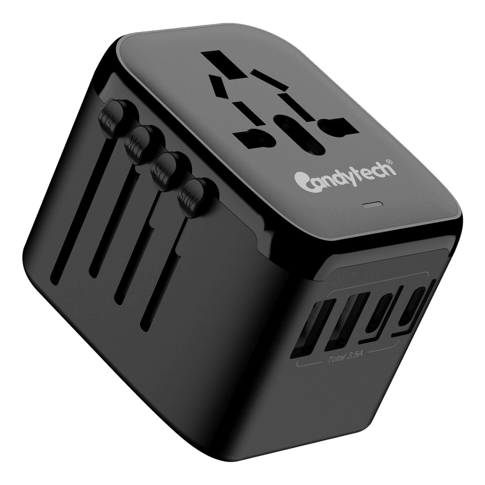 Candytech CT C11 4 Plugs 150 Countries Travel Adapter (Double Fuse, Black) Candytech CT C11 4 Plugs 150 Countries Travel Adapter (Double Fuse, Black)_1