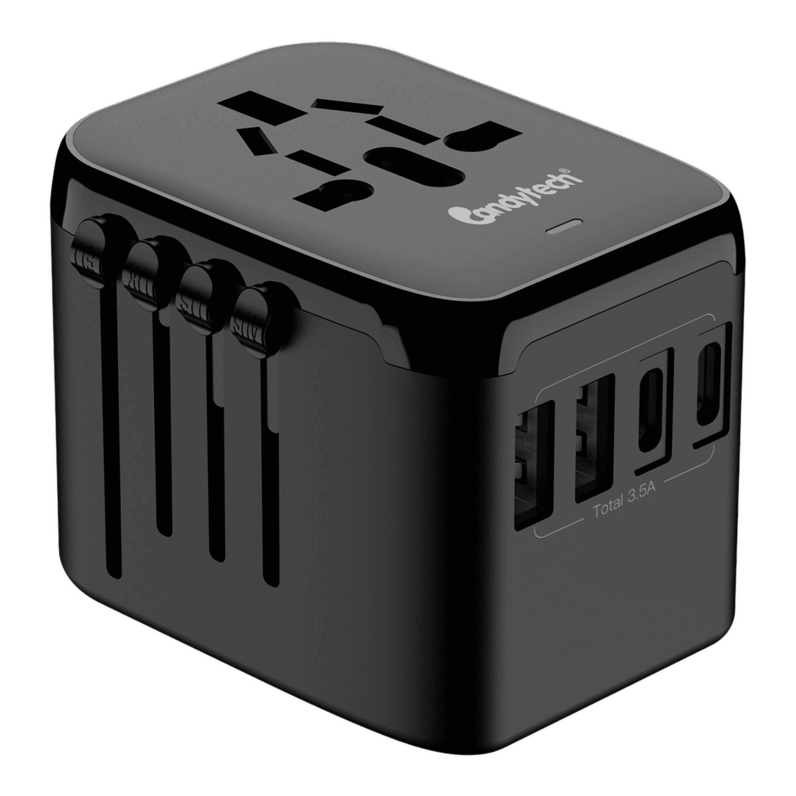 Candytech CT C11 4 Plugs 150 Countries Travel Adapter (Double Fuse, Black) Candytech CT C11 4 Plugs 150 Countries Travel Adapter (Double Fuse, Black)_5