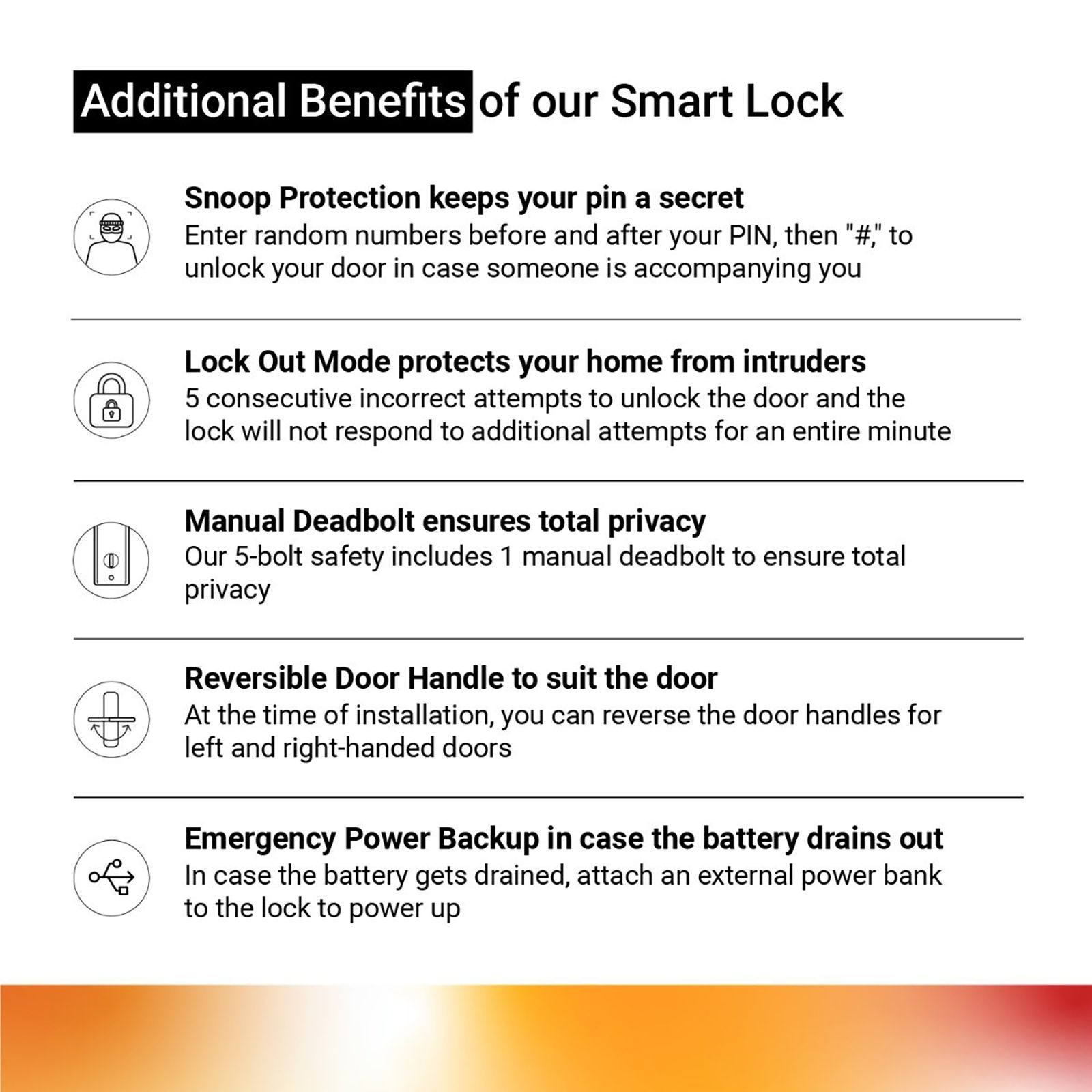 atomberg SL1 Digital Smart Lock (6 Ways Unlocking, FG0567, Rose Gold) atomberg SL1 Digital Smart Lock (6 Ways Unlocking, FG0567, Rose Gold)_7