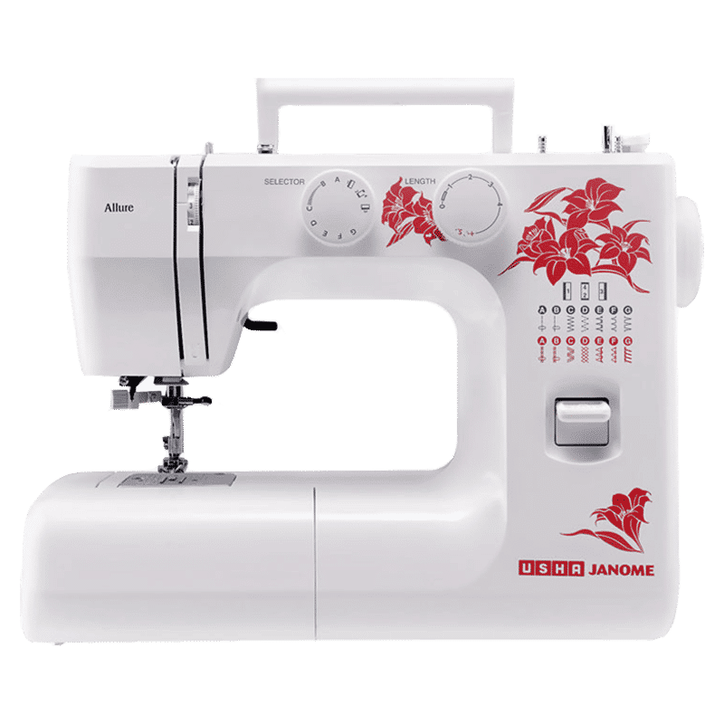 USHA Allure Delux Automatic Electric Sewing Machine (860 SPM, 20117000003, White)_1