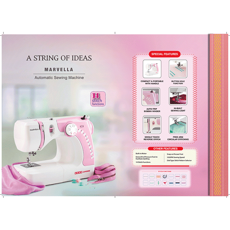 USHA Marvela Sewing Machine (20118000006, Pink)_5