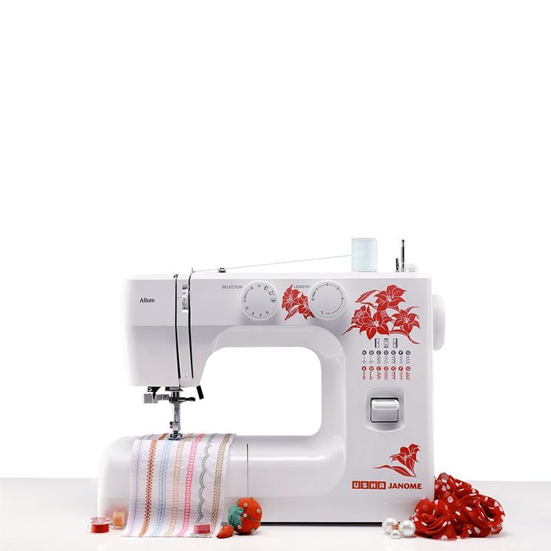 USHA Allure Delux Automatic Electric Sewing Machine (860 SPM, 20117000003, White)_5