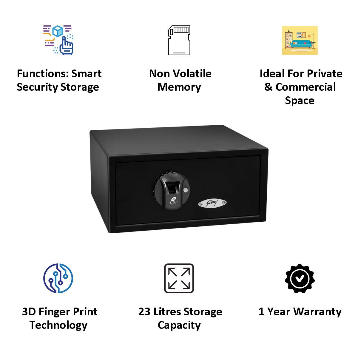 Godrej E-Bio 23 Litres Smart Locks (SEEC2600, Black)_5