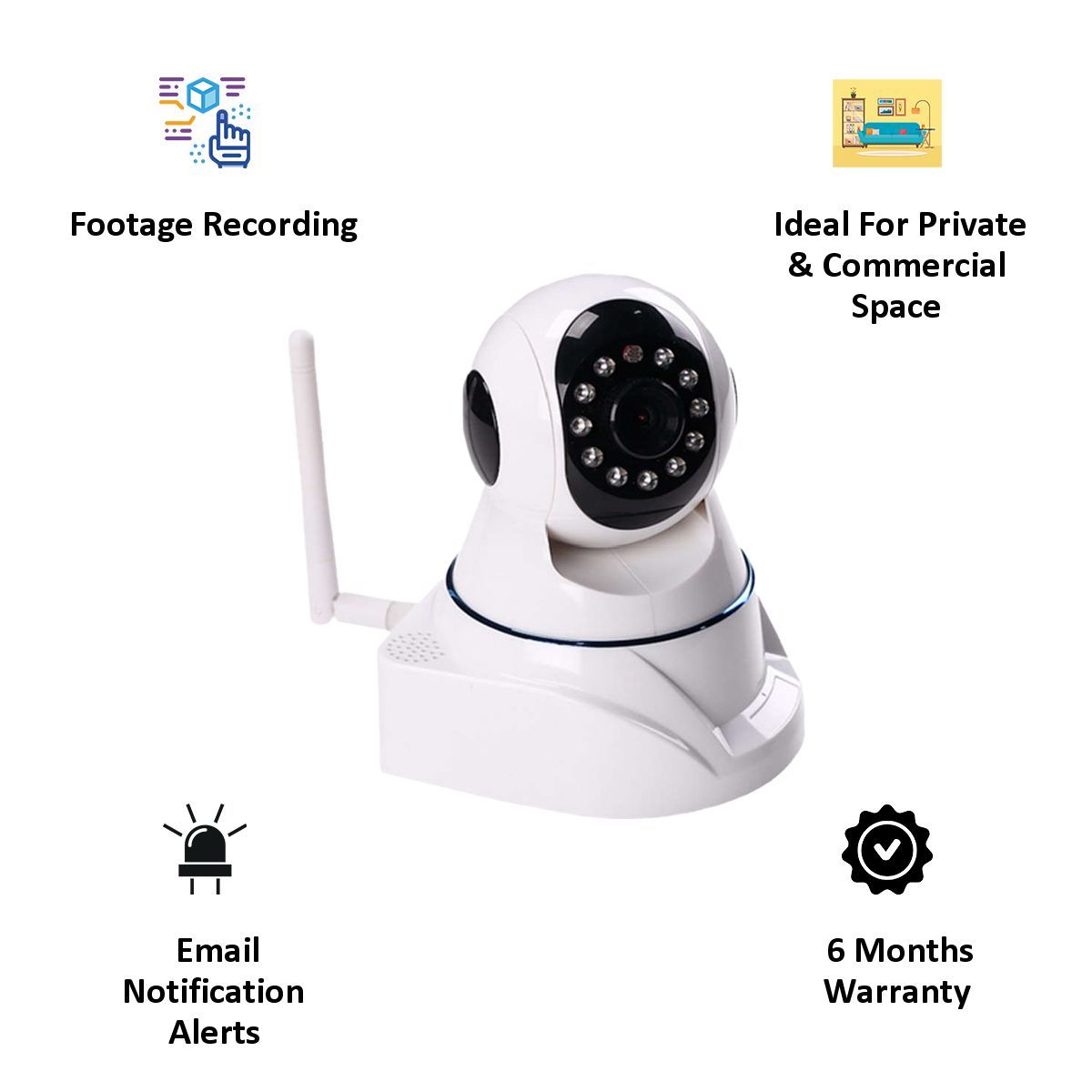 Merlin Wi-Fi IP Camera Lite (Email Notification Alerts, White)_4