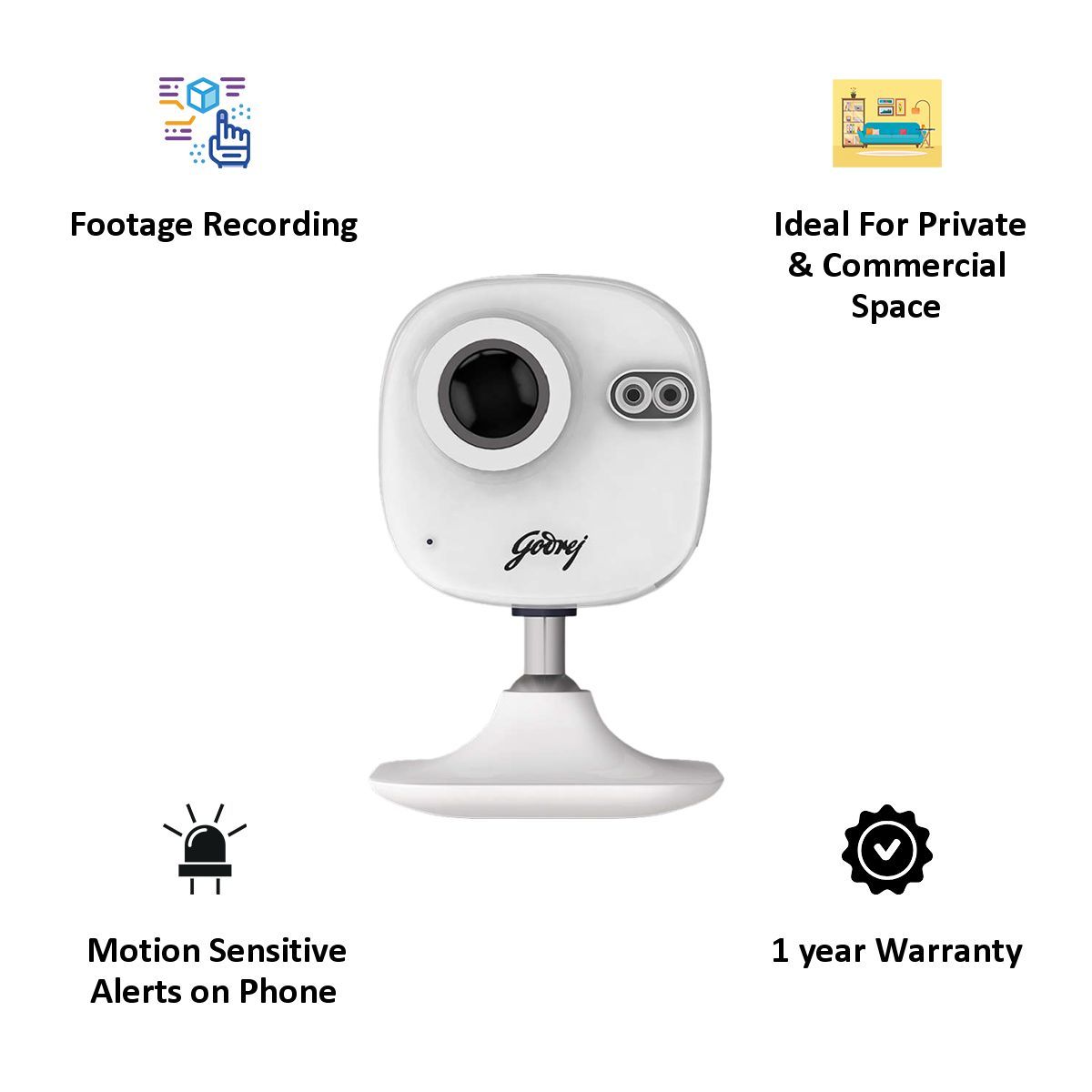 Godrej Eve Mini 64GB Security Camera (46171610SD00487, White) Godrej Eve Mini 64GB Security Camera (46171610SD00487, White)_3