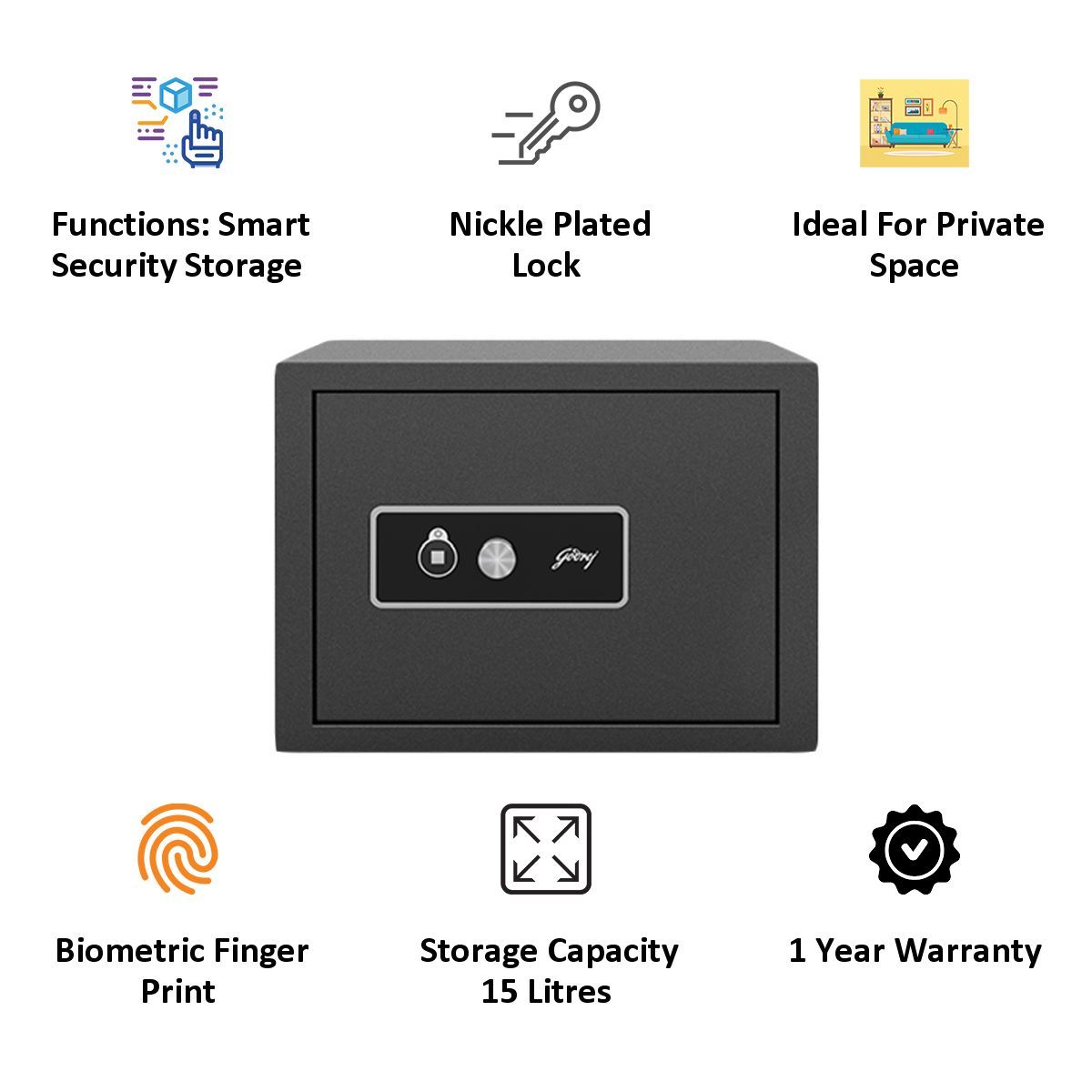 Godrej 15 Litres Safety Locker (NX Pro, Grey)_5