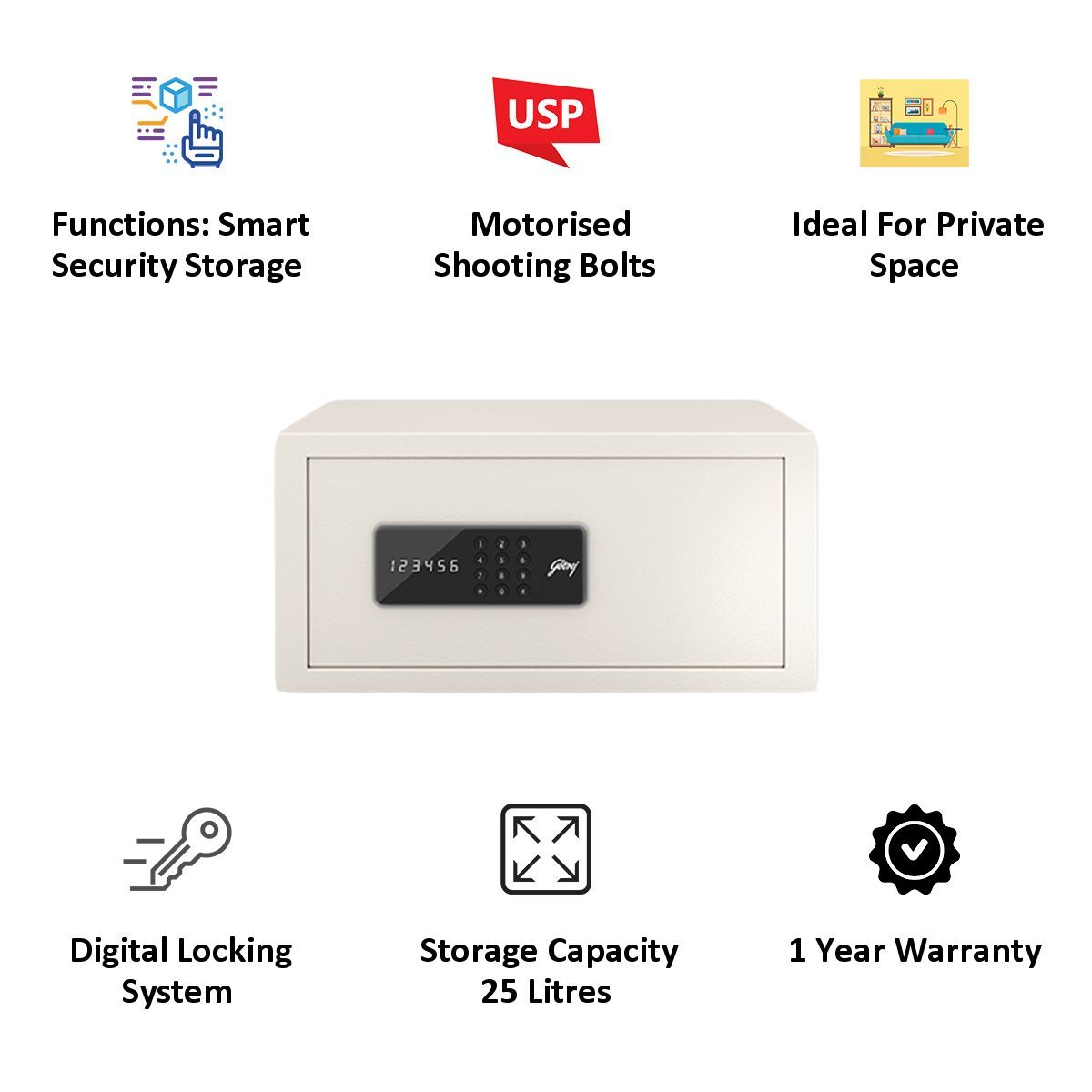 Godrej 25 Litres Safe Digital Locking Systems (NX Pro, Ivory)_4