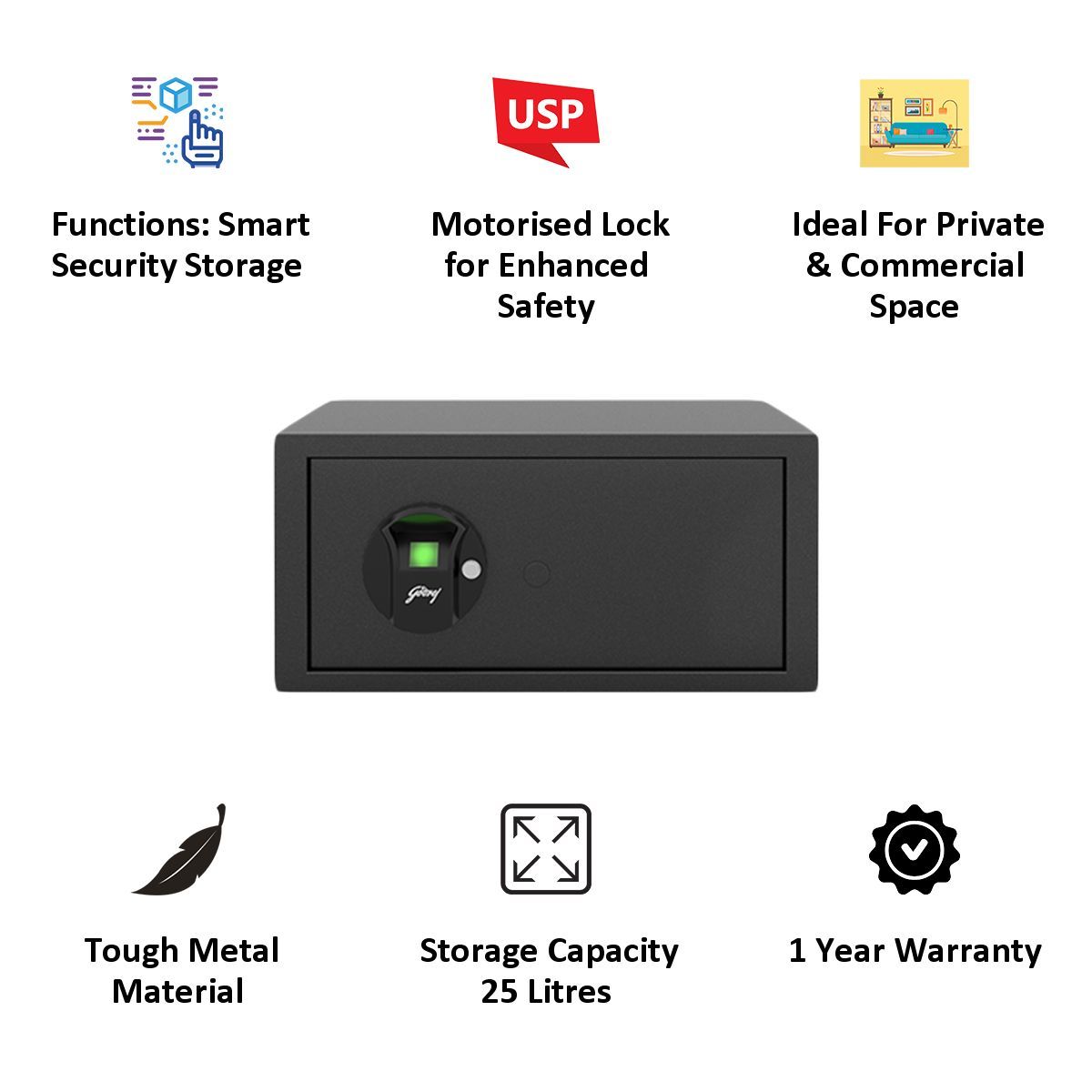 Godrej 25 Litres Safe Bio Smart Locks (NX Pro, Grey) Godrej 25 Litres Safe Bio Smart Locks (NX Pro, Grey)_4