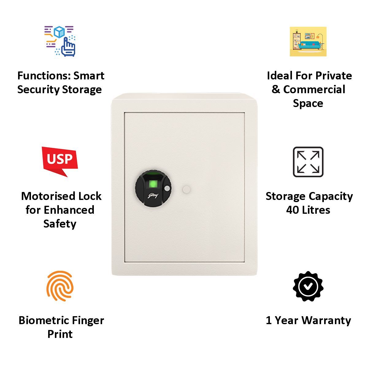 Godrej 40 Litres Safe Bio Smart Locks (NX Pro, Ivory) Godrej 40 Litres Safe Bio Smart Locks (NX Pro, Ivory)_4