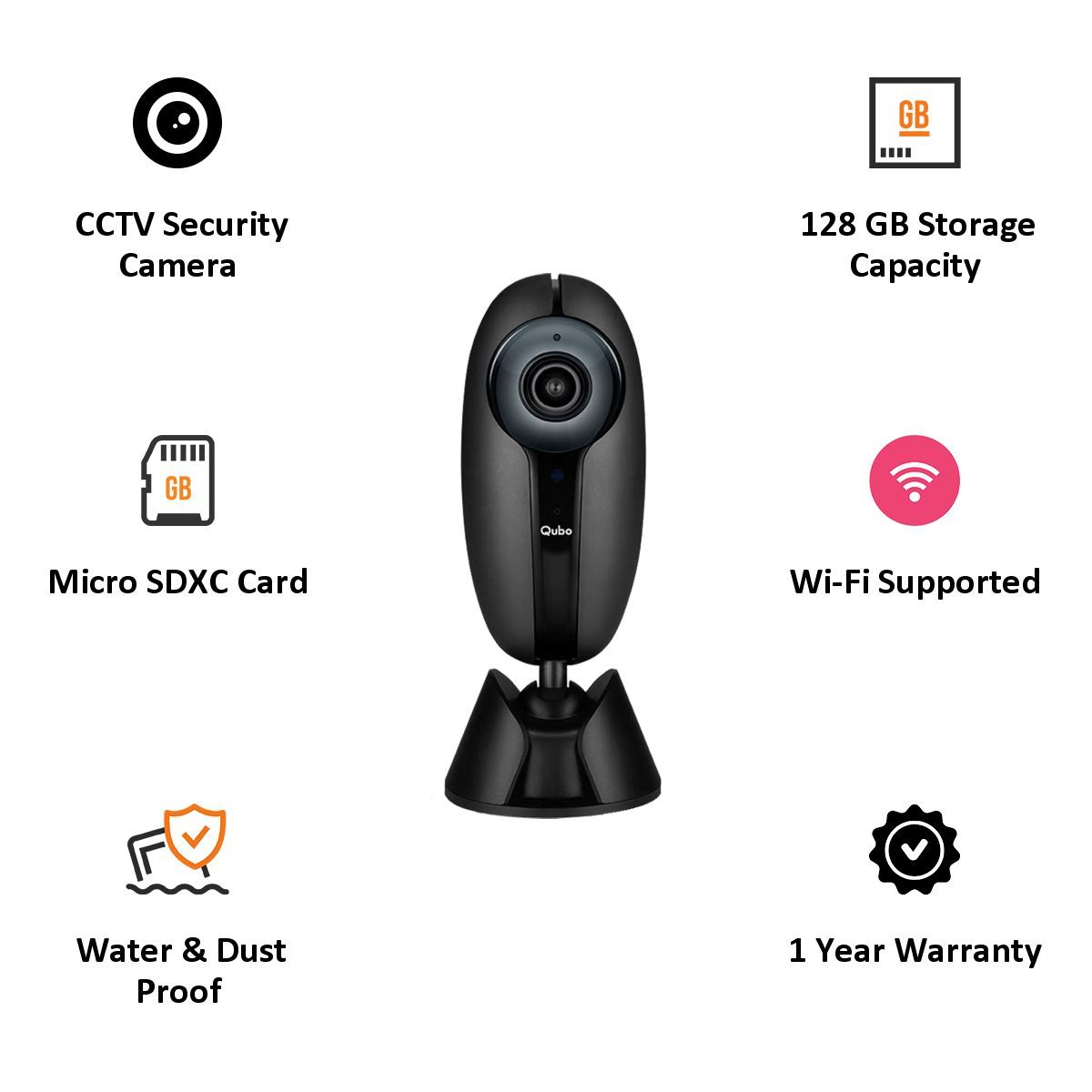 Qubo (Part of Hero Group) Smart Home CCTV Security Camera (Water Resistant, Alexa Enabled, HCM01, Black)_7