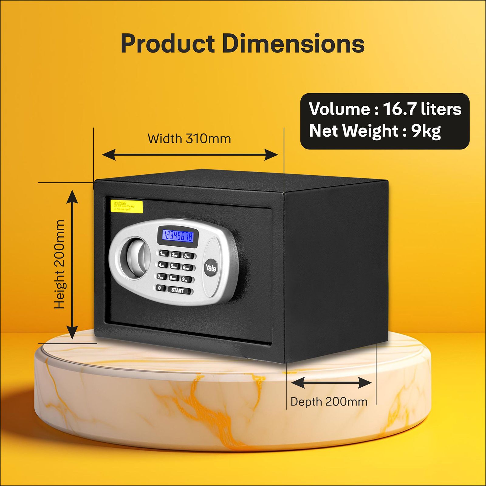 Yale 8.6 Litres Digital & Manual Safety Locker (1 Shelve, YSS/200/DB2, Black) Yale 8.6 Litres Digital & Manual Safety Locker (1 Shelve, YSS/200/DB2, Black)_14