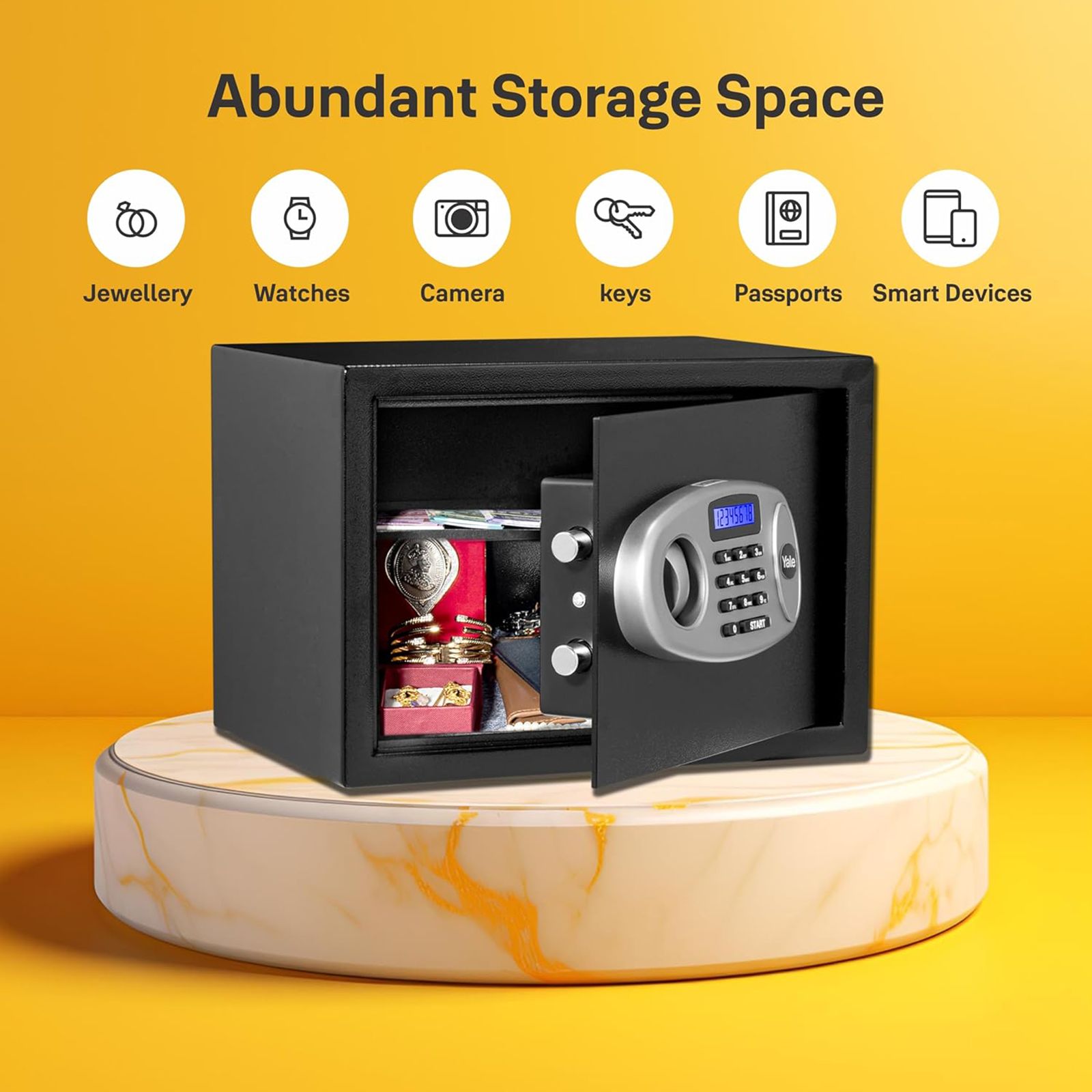 Yale 16.7 Litres Digital & Manual Safety Locker (1 Shelve, YSS/250/DB2, Black) Yale 16.7 Litres Digital & Manual Safety Locker (1 Shelve, YSS/250/DB2, Black)_11