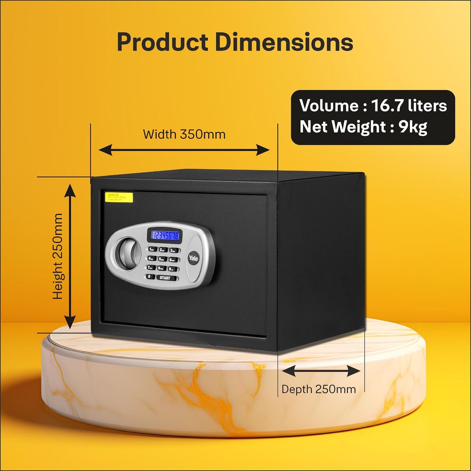 Yale 16.7 Litres Digital & Manual Safety Locker (1 Shelve, YSS/250/DB2, Black)_18