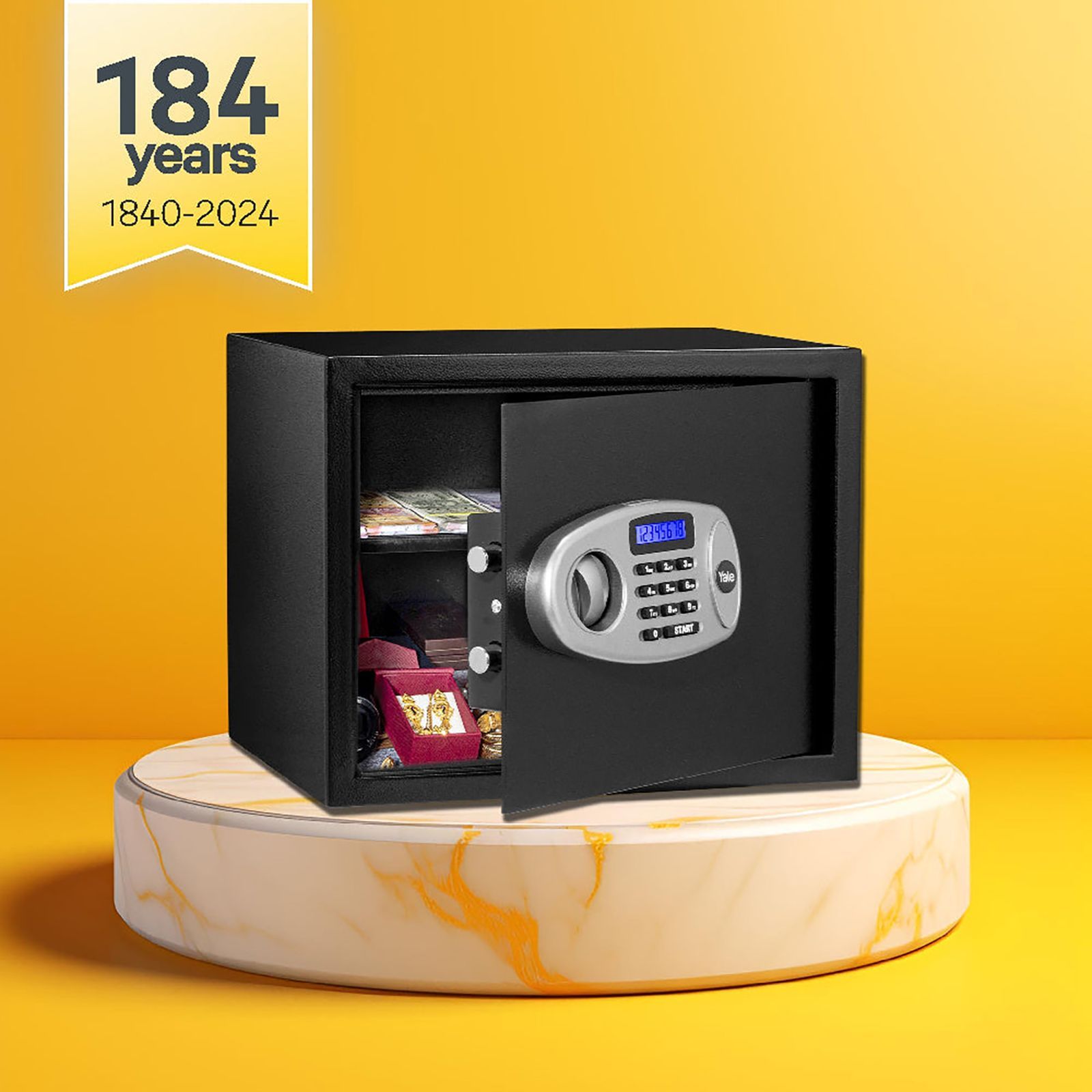 Yale 26.8 Litres Digital & Manual Safety Locker (1 Shelve, YSS/300/DB2, Black)_13