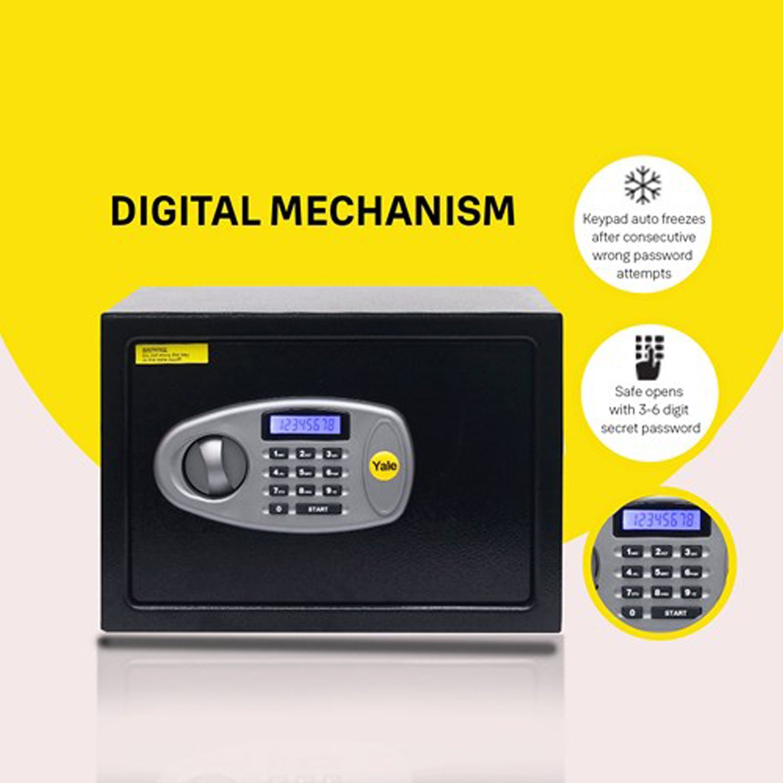 Yale 26.8 Litres Digital & Manual Safety Locker (1 Shelve, YSS/300/DB2, Black)_7