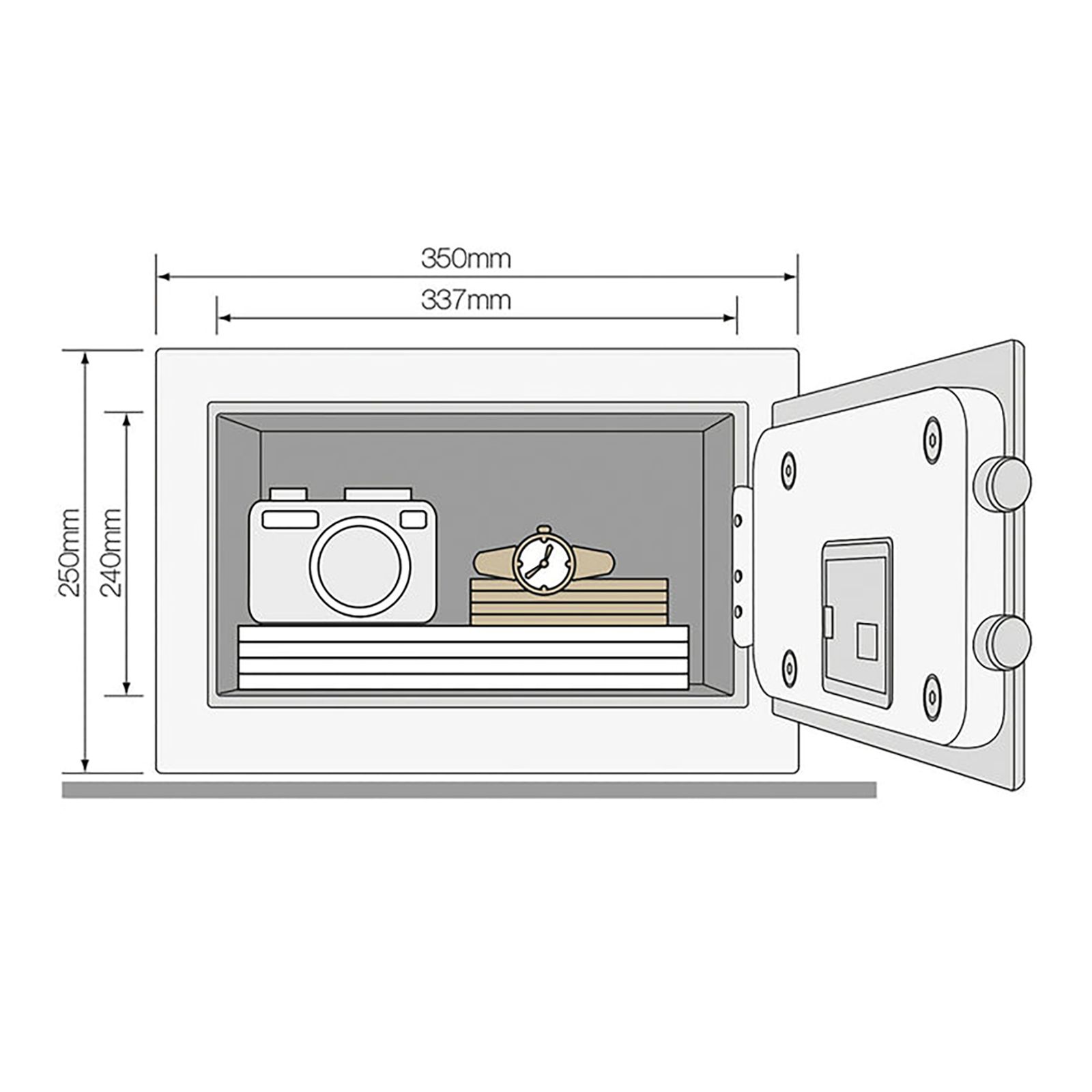 Yale 18.6 Litres Digital Safety Locker (1 Shelve, YSEM/250/EG1, Black)_18