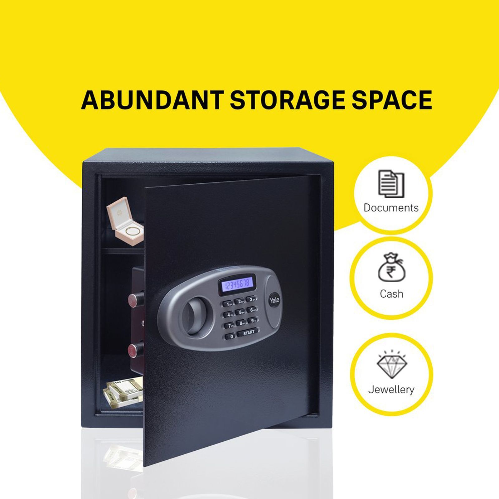 Yale 41 Litres Digital Safety Locker (1 Shelve, YSS/390/DB2, Black) Yale 41 Litres Digital Safety Locker (1 Shelve, YSS/390/DB2, Black)_6
