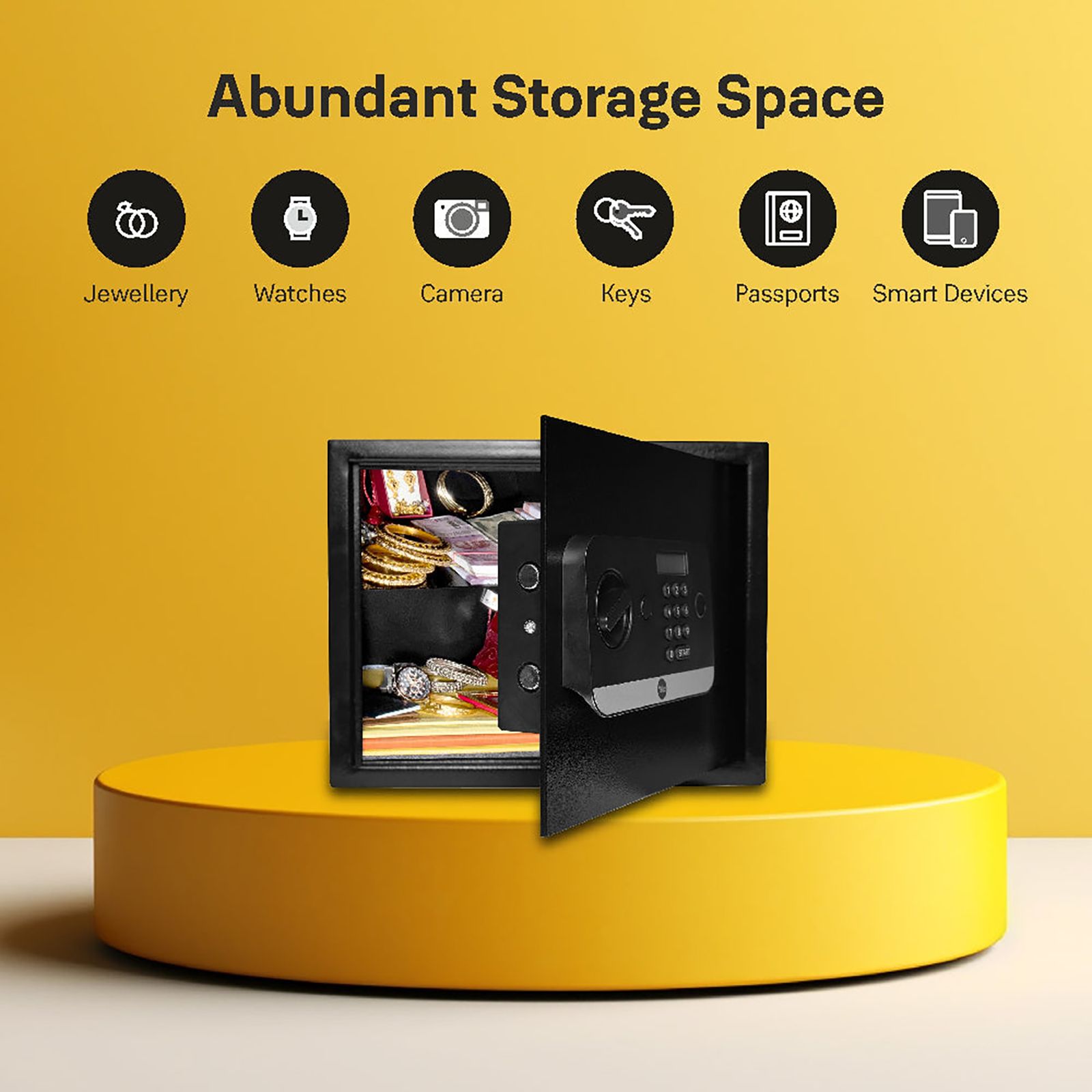 Yale Stellar 250/DB2 16.7 Litres Medium Digital Safety Locker (1 Shelf, Black)_14