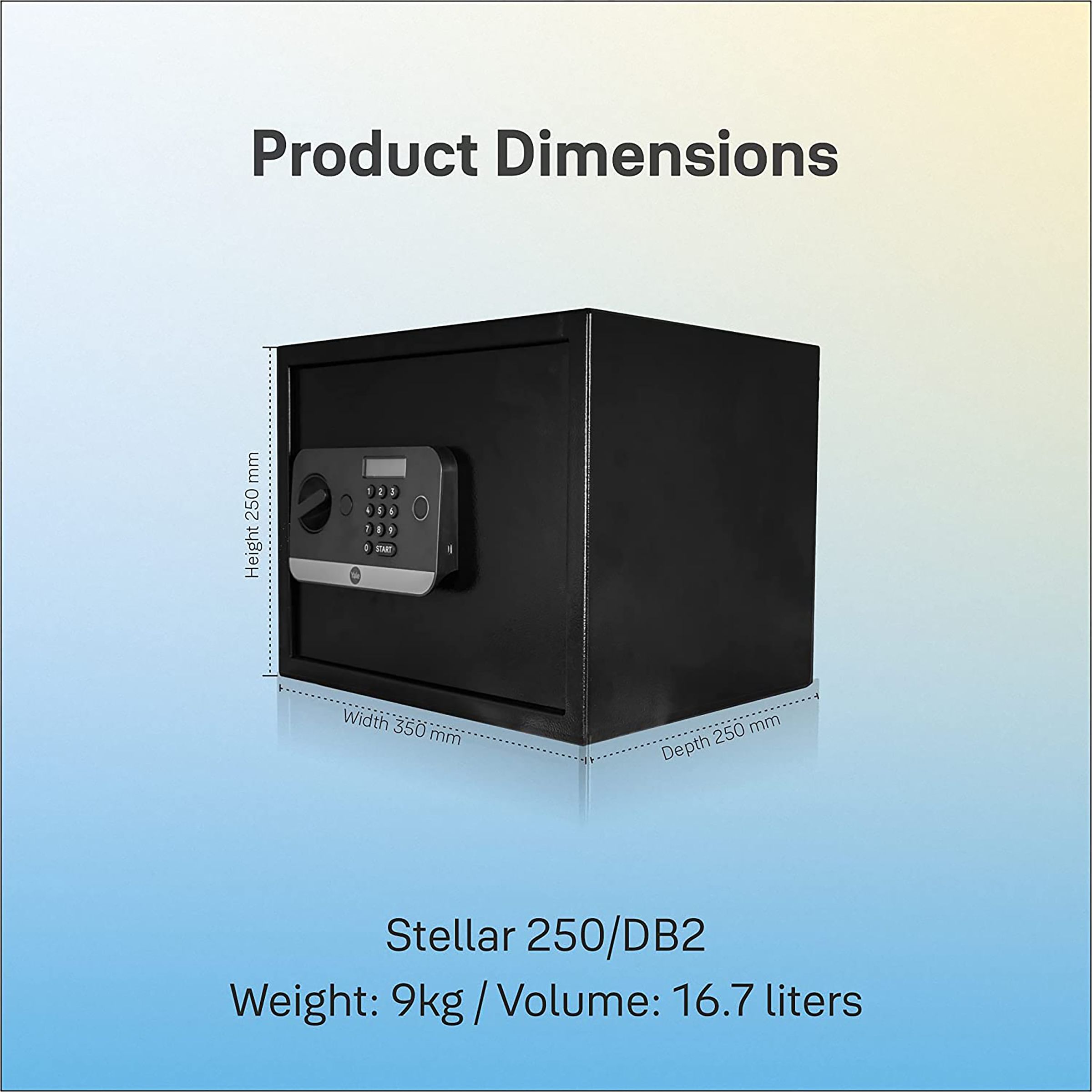 Yale Stellar 250/DB2 16.7 Litres Medium Digital Safety Locker (1 Shelf, Black)_4