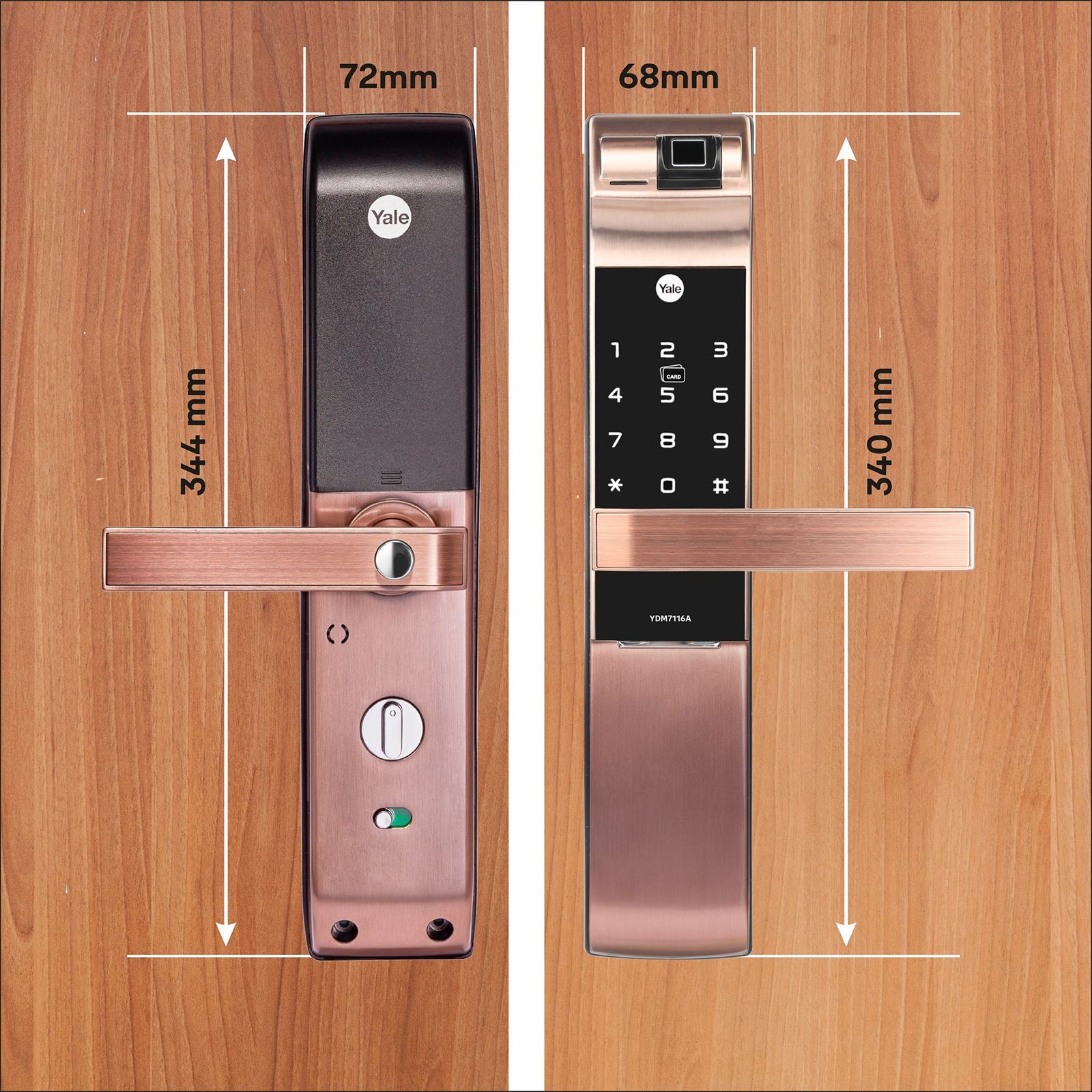 Yale RB Smart Lock For Private Space (Fingerprint Scanner, YDM 7116A, Red Bronze)_12