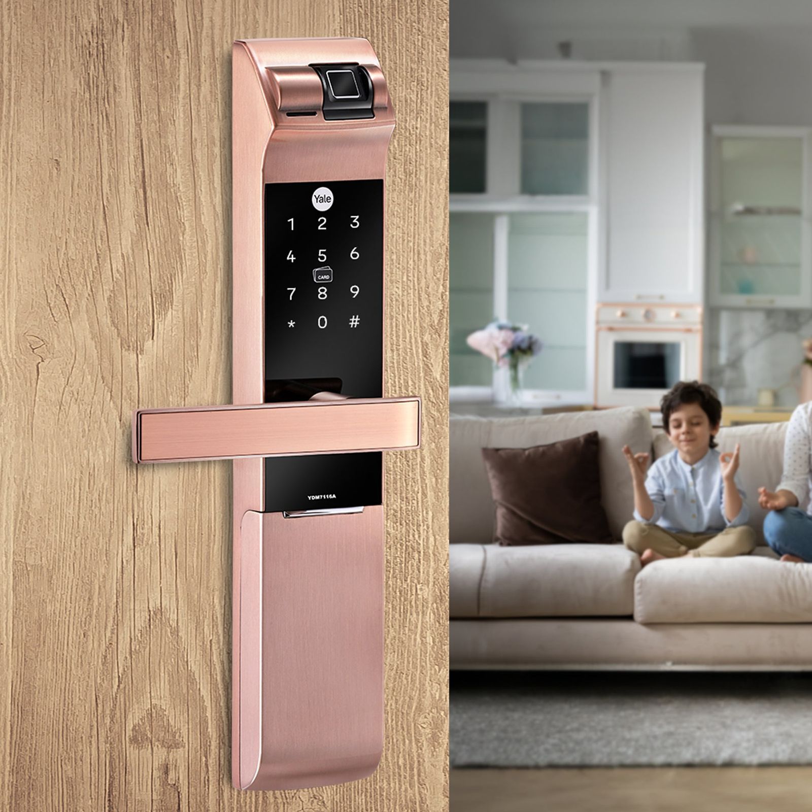 Yale RB Smart Lock For Private Space (Fingerprint Scanner, YDM 7116A, Red Bronze)_13