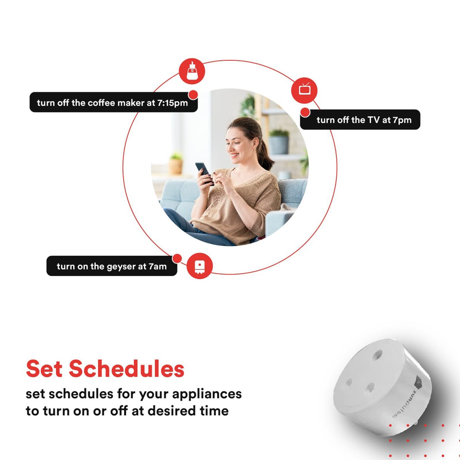 zunpulse Smart Plug (Voice Control, ZUNSP16A, White)_3