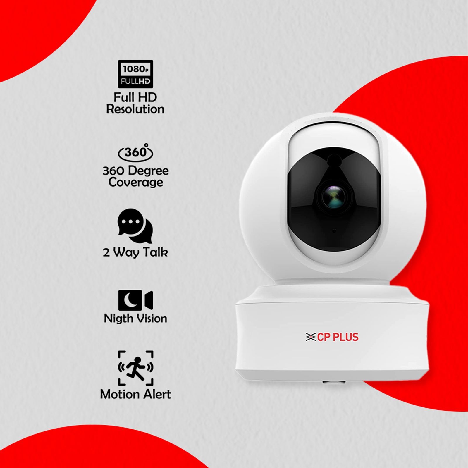 CP PLUS Ezykam Smart CCTV Security Camera (Motion Alert & Google Assistant Support, CP-E21A, White)_2