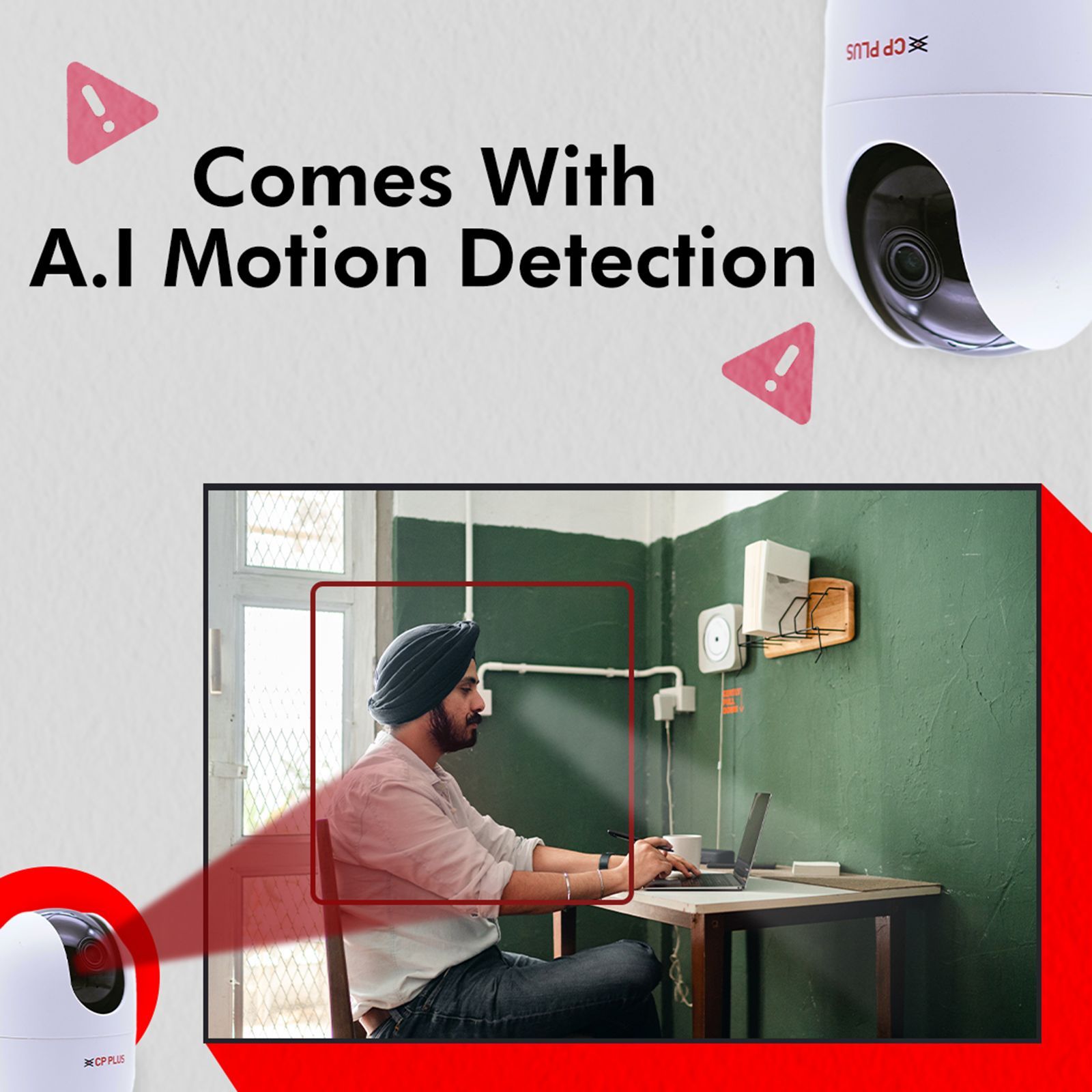 CP PLUS Eezo Smart CCTV Security Camera (Google Assistant Support, CP21, White)_4