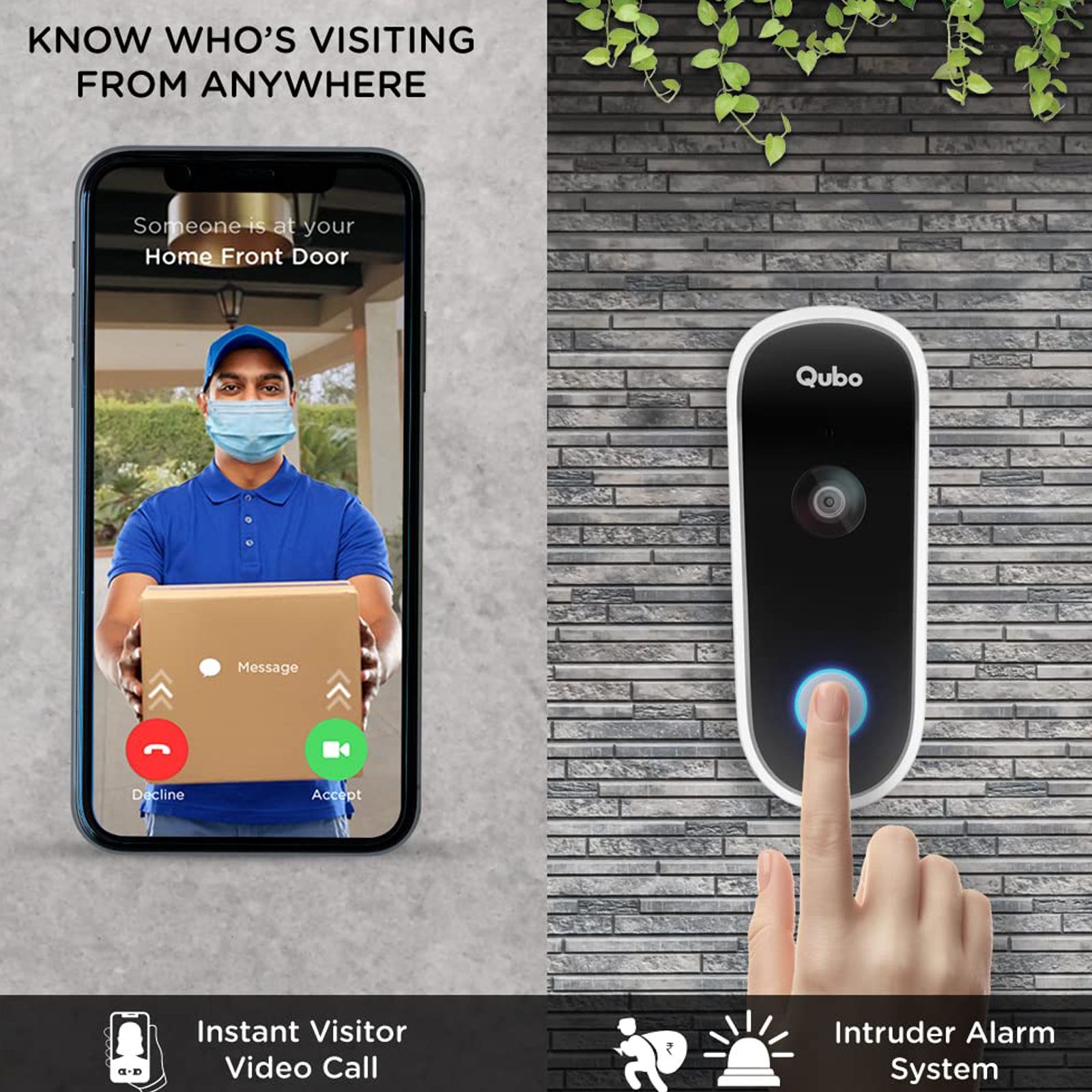 Qubo Smart Door Bell (Voice Control, OC-HCD03WH1, White) Qubo Smart Door Bell (Voice Control, OC-HCD03WH1, White)_4