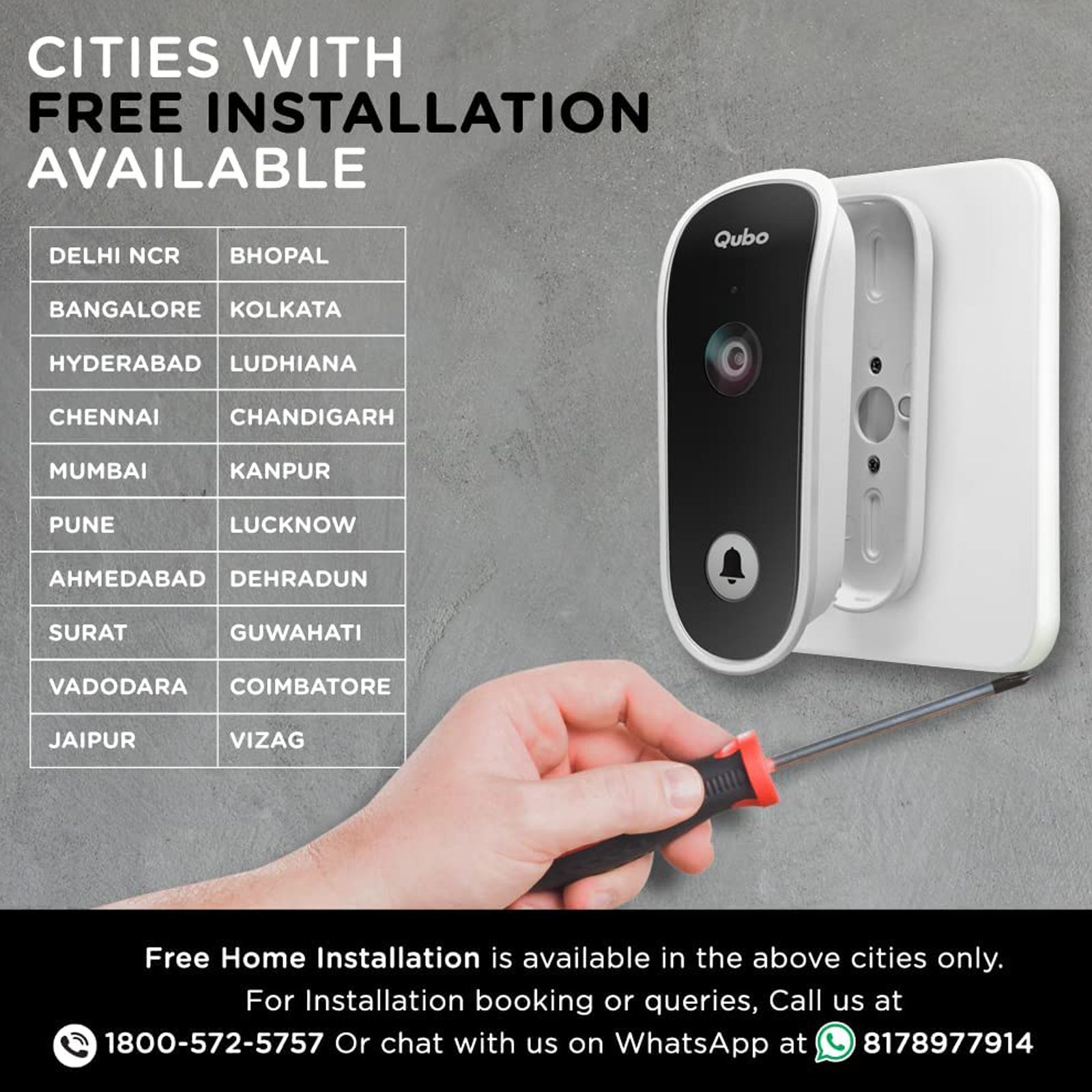 Qubo Smart Door Bell (Voice Control, OC-HCD03WH1, White) Qubo Smart Door Bell (Voice Control, OC-HCD03WH1, White)_5