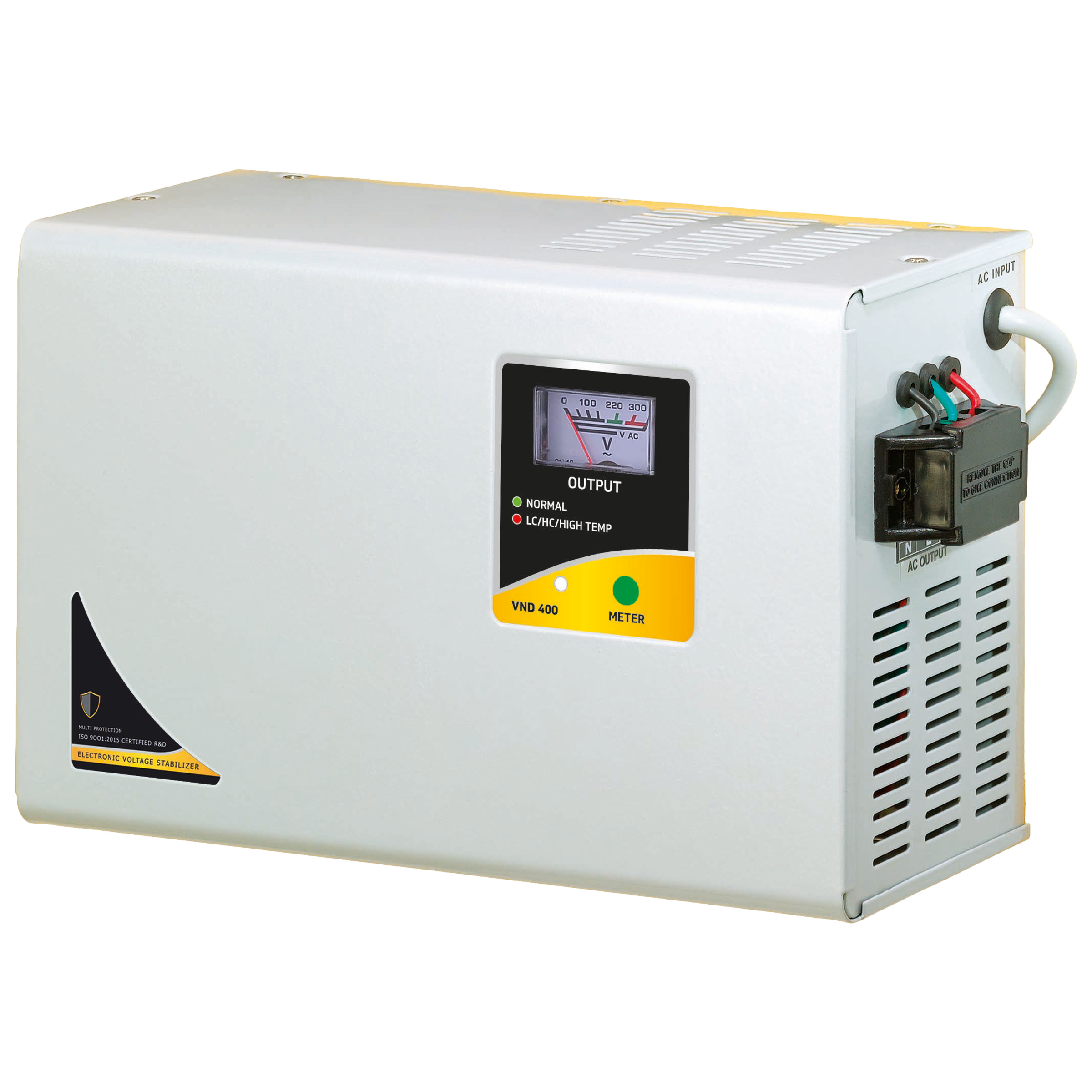 V-GUARD 12 Amps Voltage Stabilizer For Up to 1.5 Ton Air Conditioner (150 - 285 V, Built-In Thermal Overload Protection, VND 400, Grey) V-GUARD 12 Amps Voltage Stabilizer For Up to 1.5 Ton Air Conditioner (150 - 285 V, Built-In Thermal Overload Protection, VND 400, Grey)_1