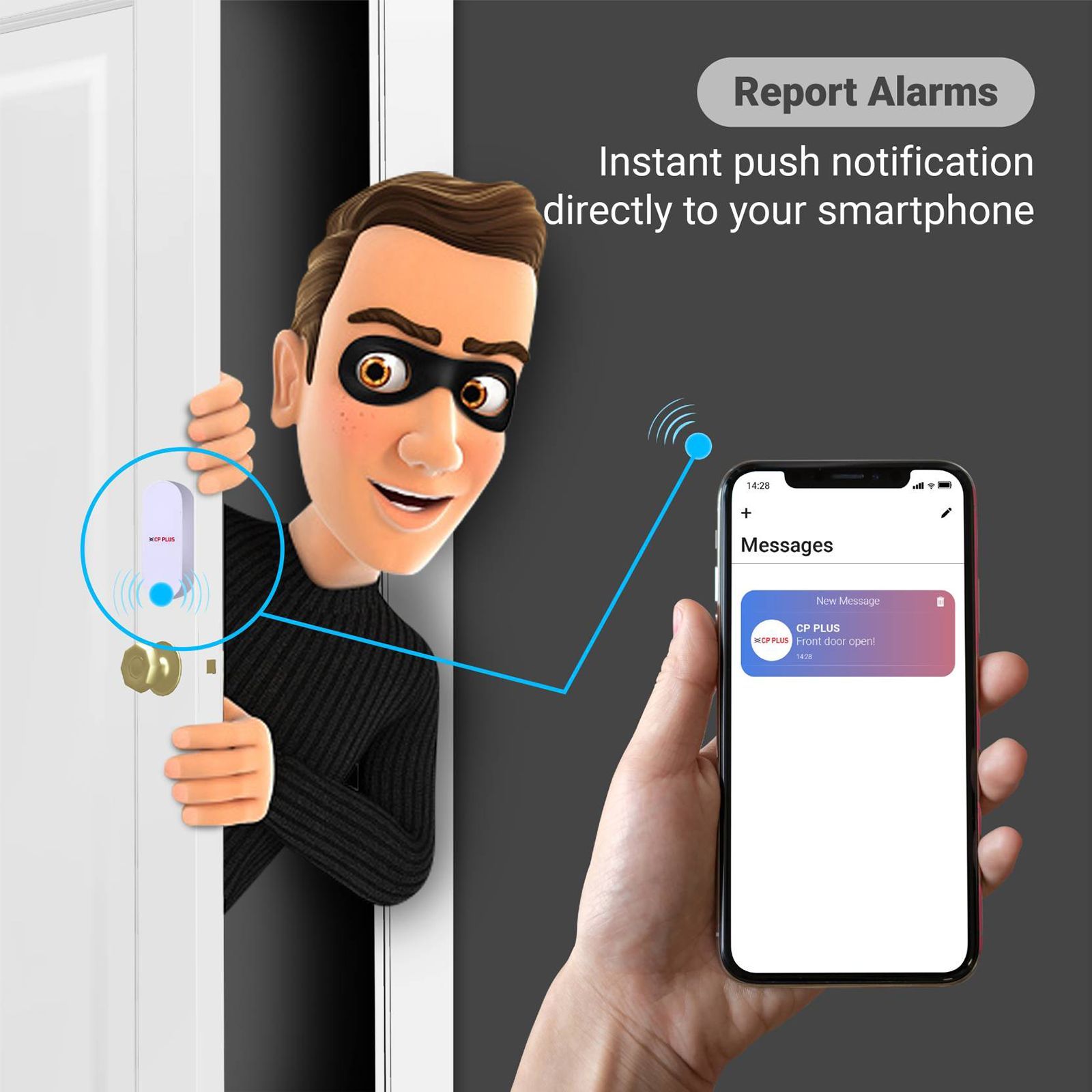 CP PLUS Smart Door Sensor (Wireless Sensor, CP-HAS-D33-W, White) CP PLUS Smart Door Sensor (Wireless Sensor, CP-HAS-D33-W, White)_2