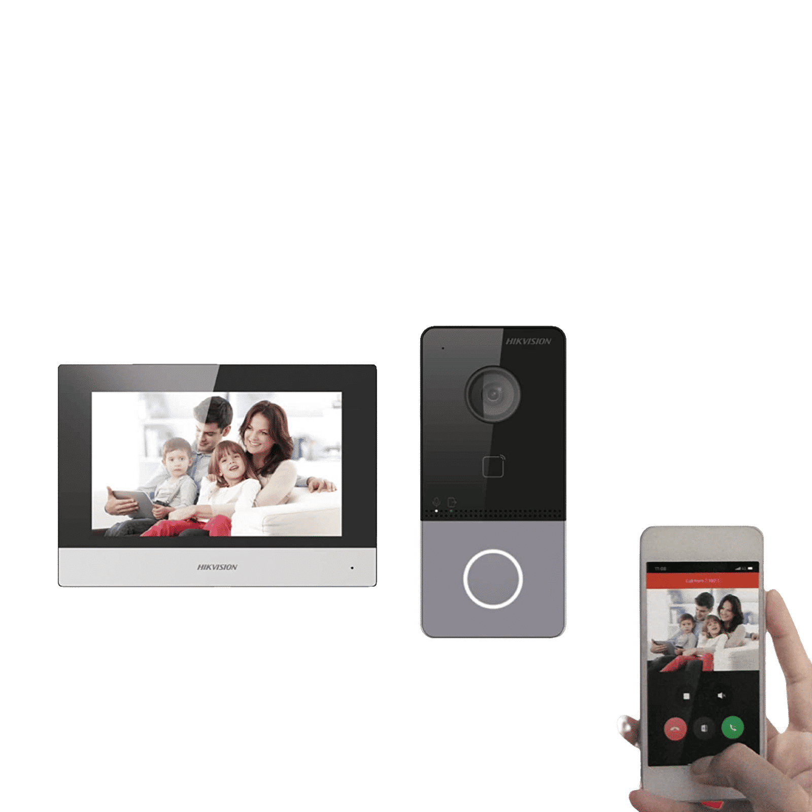 Hikvision 7 Inch Video Door Phone Kit (Noise Suppression & Echo Cancellation, DS-KIS603-P(B), Black) Hikvision 7 Inch Video Door Phone Kit (Noise Suppression & Echo Cancellation, DS-KIS603-P(B), Black)_3