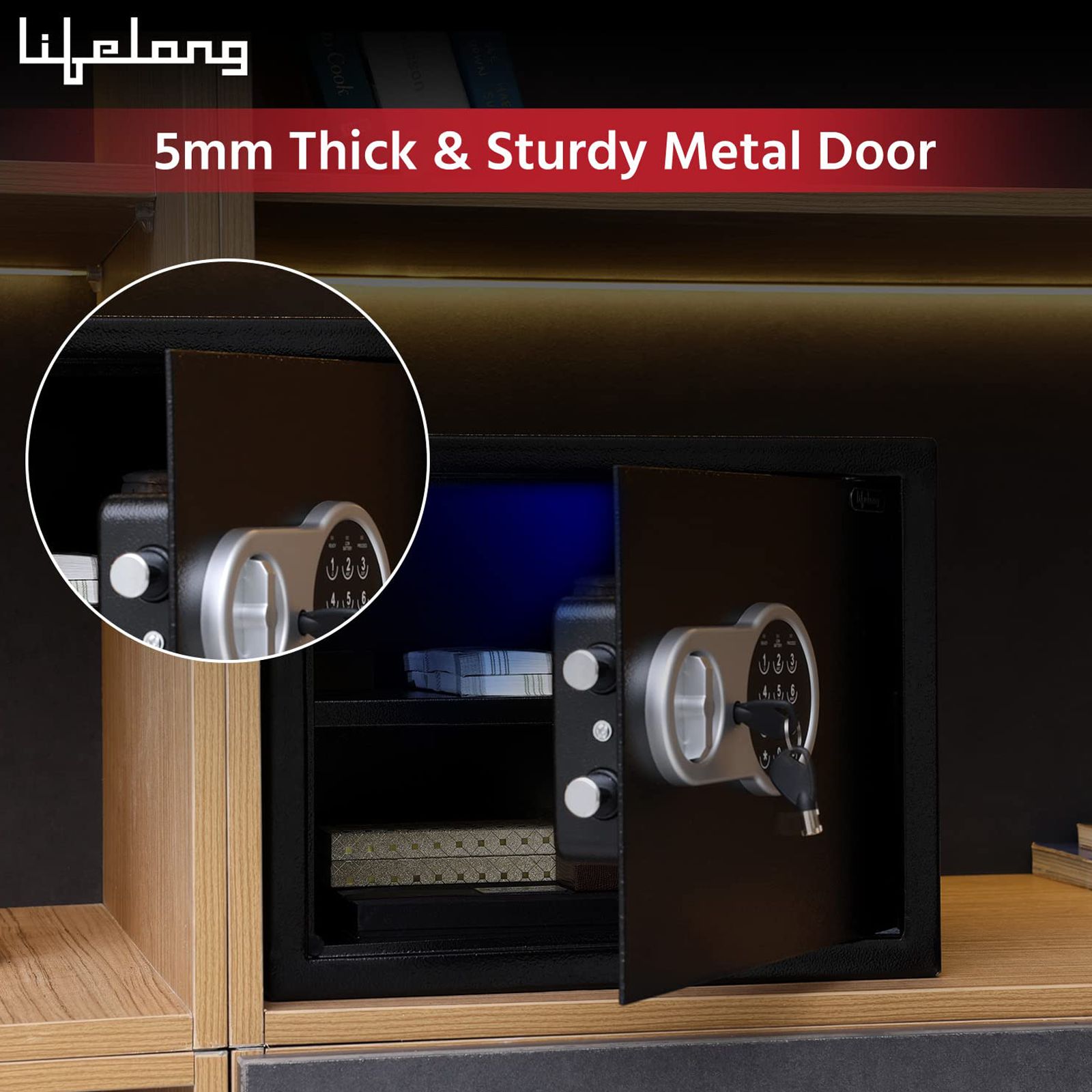 Lifelong LLHSL08 22 Litres Digital Safety Lockers (1 Shelve, Black)_4