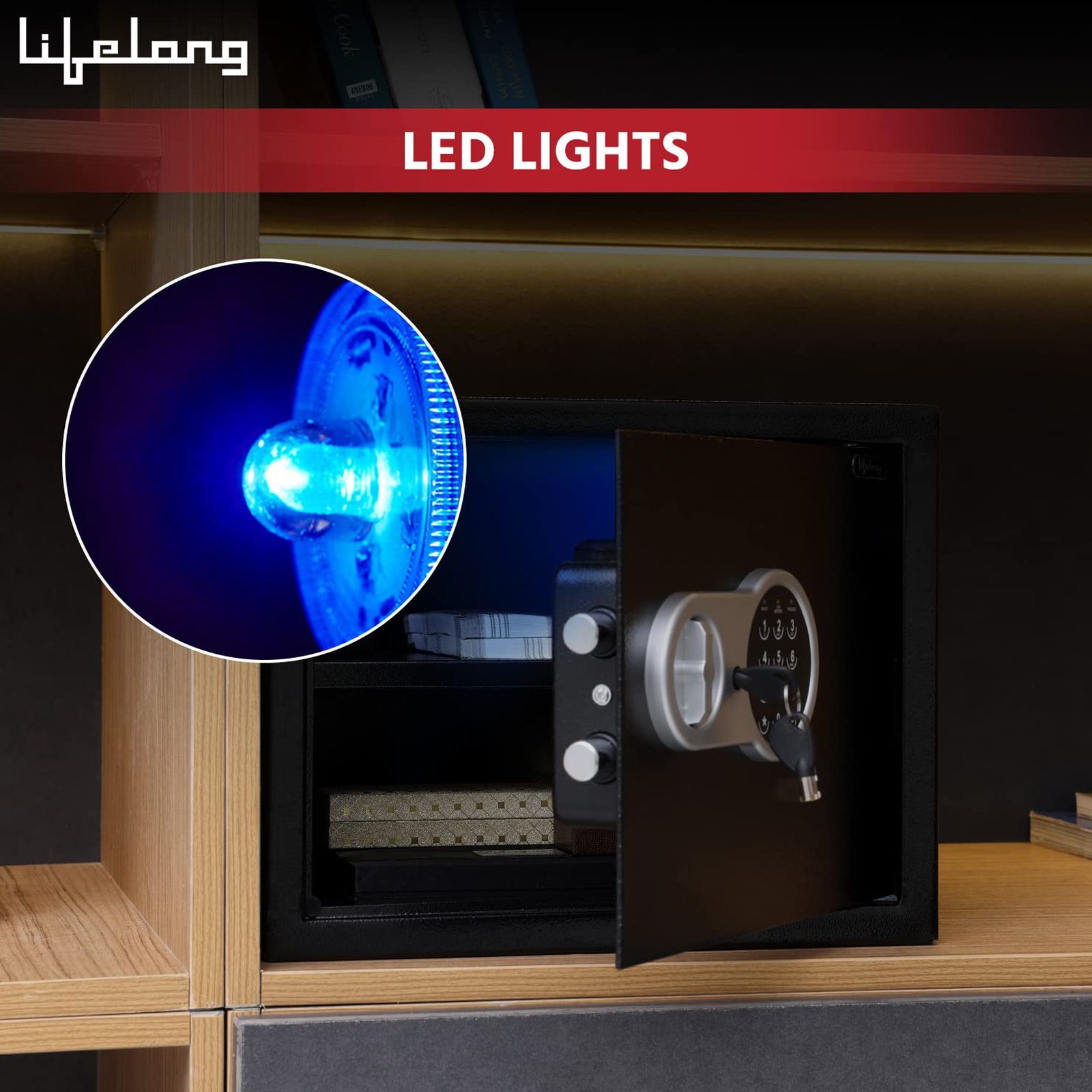 Lifelong LLHSL08 22 Litres Digital Safety Lockers (1 Shelve, Black)_5