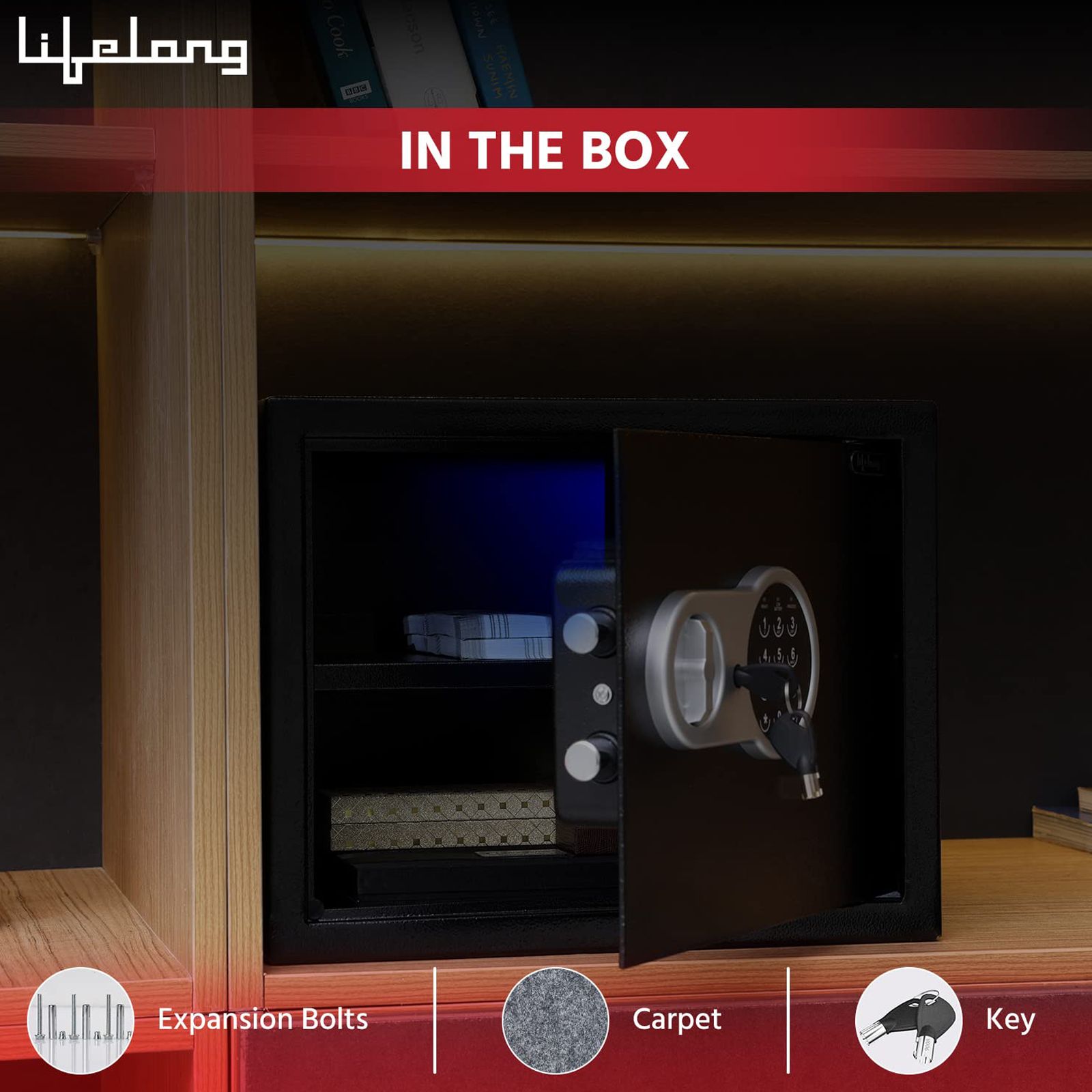 Lifelong LLHSL08 22 Litres Digital Safety Lockers (1 Shelve, Black)_6