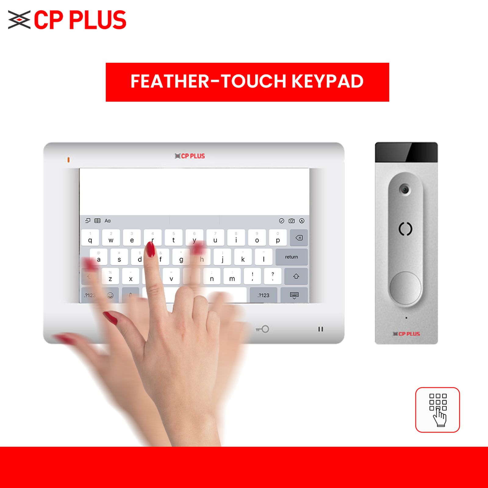 CP PLUS 7 Inch Video Door Phone Kit (TFT LCD Display, CPPVK70TH, White)_4