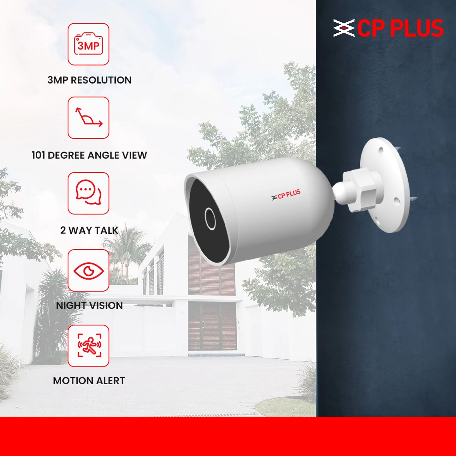CP PLUS CP-V31A WiFi Bullet CCTV Security Camera (Night Vision, White) CP PLUS CP-V31A WiFi Bullet CCTV Security Camera (Night Vision, White)_2