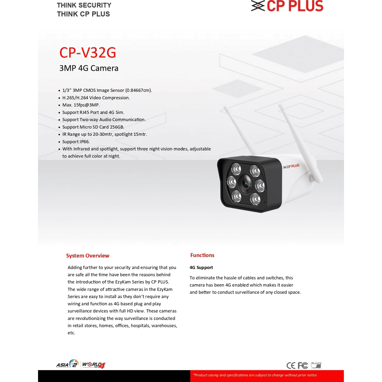 CP PLUS ezyKam+ Bullet CCTV Security Camera (Two Way Audio, CP-V32G, White) CP PLUS ezyKam+ Bullet CCTV Security Camera (Two Way Audio, CP-V32G, White)_2