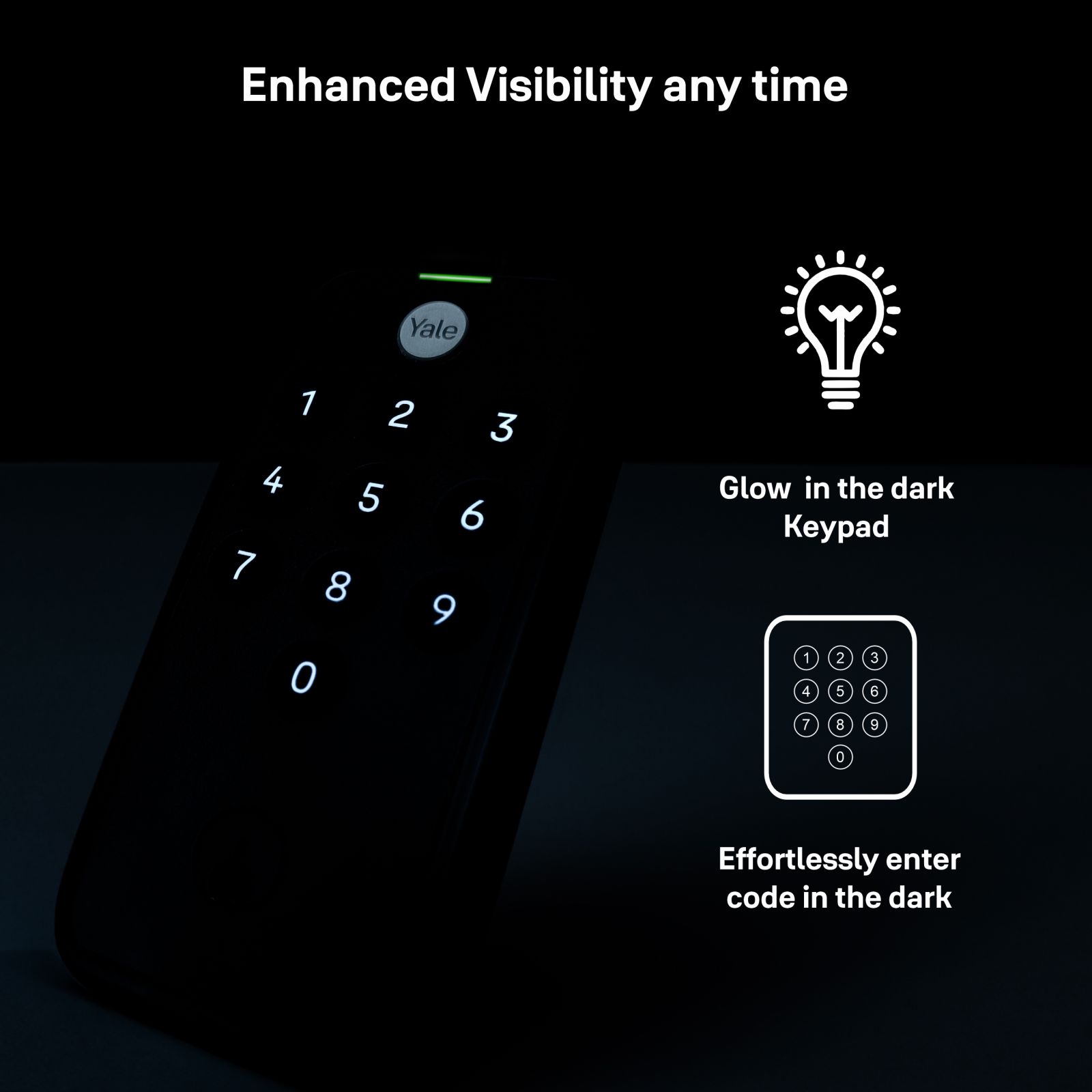 Yale Smart Lock For Private Space (LED Indication, YTYE  BL, Black)_8