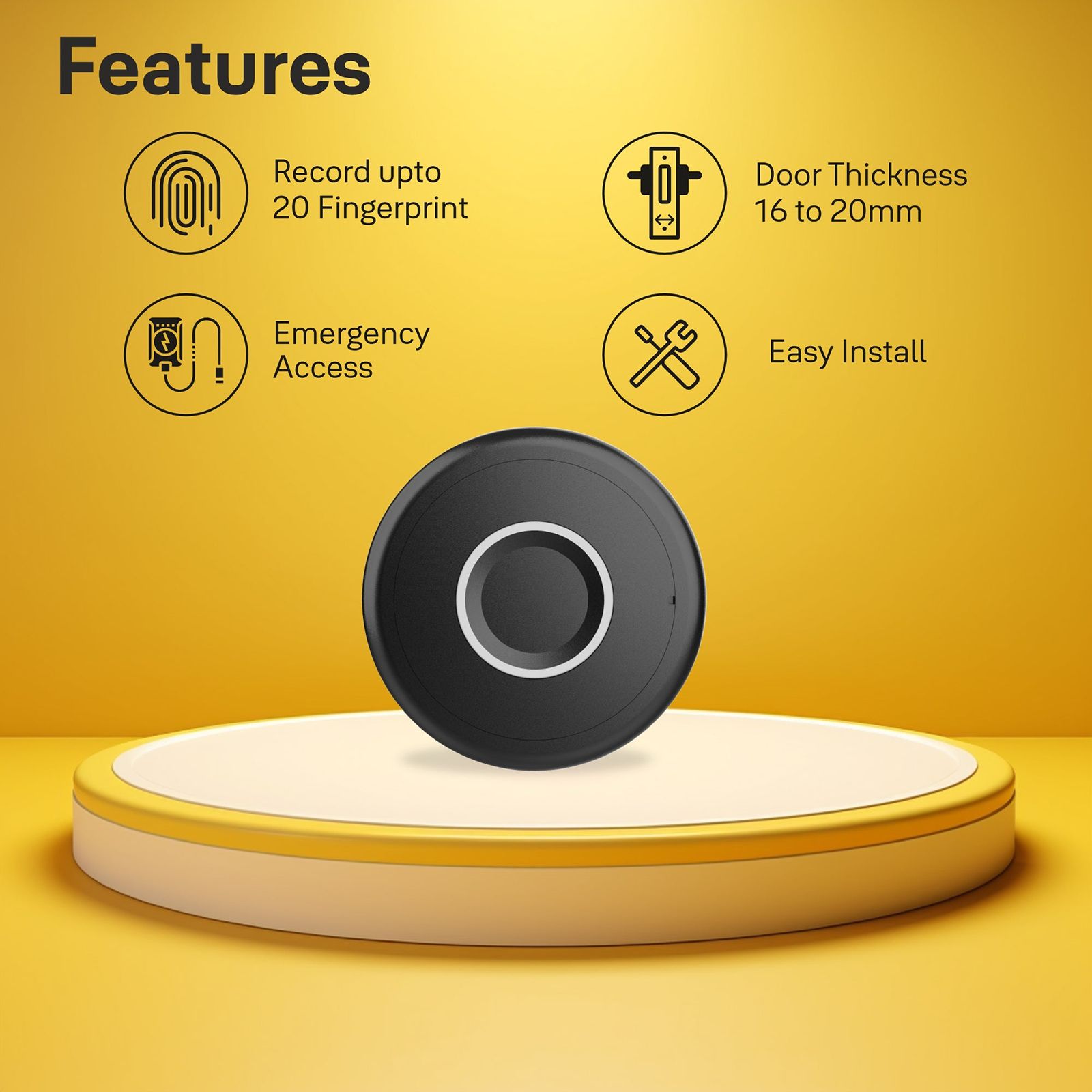 Yale YLDRPC Digital Smart Lock (LED Light & Sound Indicator, Black)_17