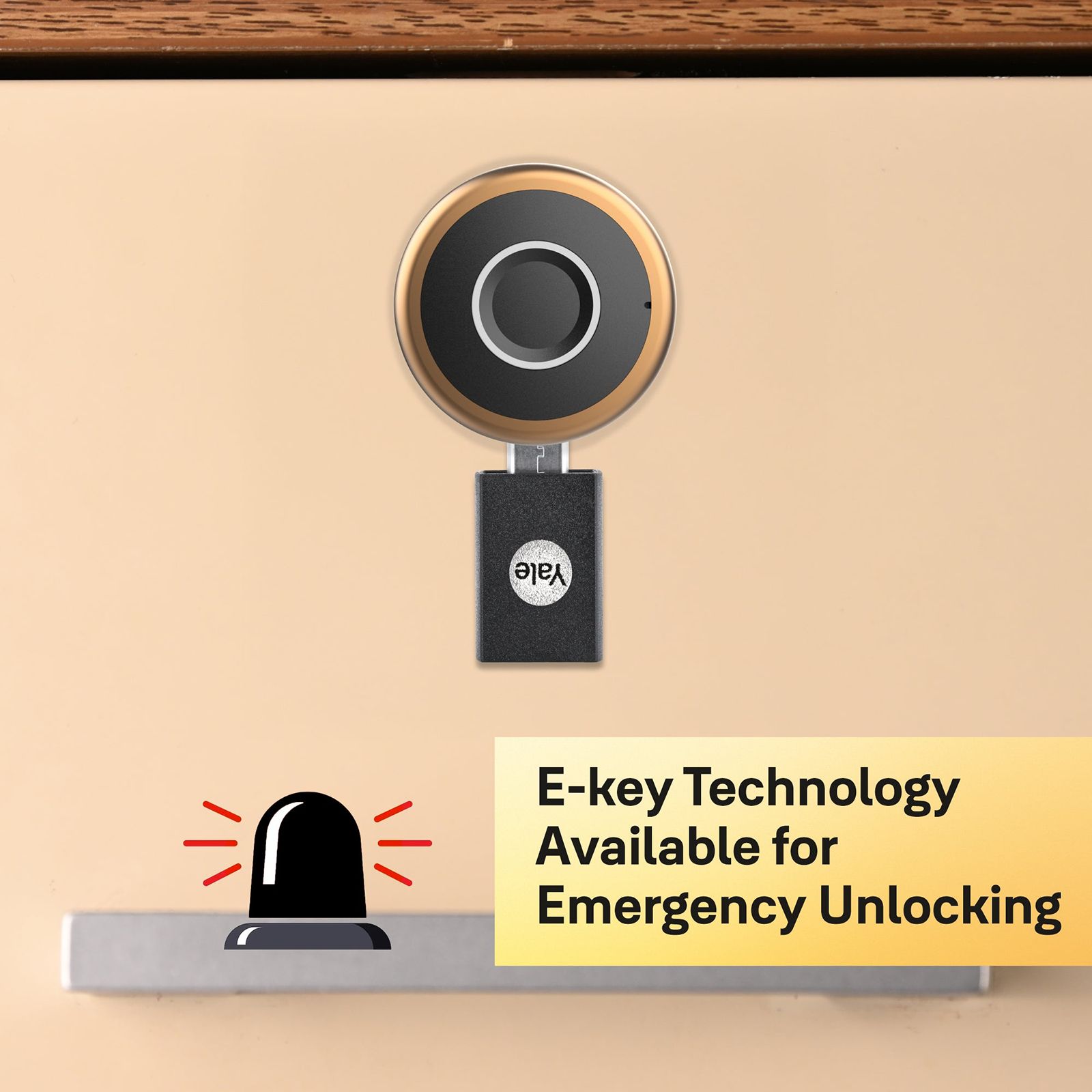 Yale YLDRPC Digital Smart Lock (LED Light & Sound Indicator, Rose Gold)_11